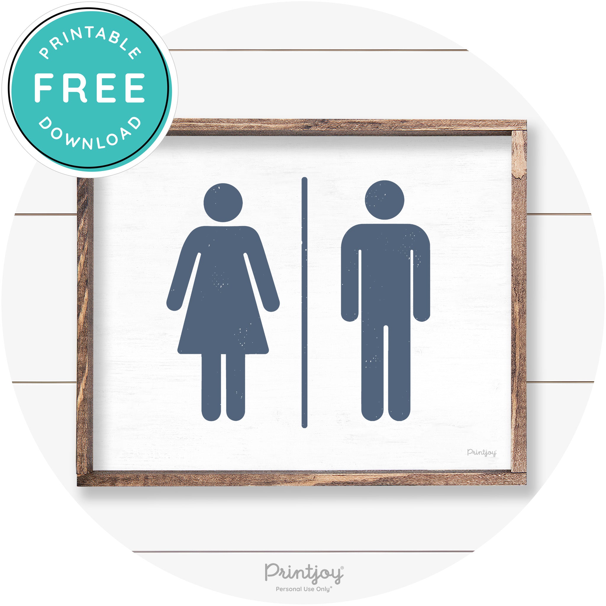 Restroom Sign Womens Mens Bathroom Farmhouse Art Free Printable - Printjoy