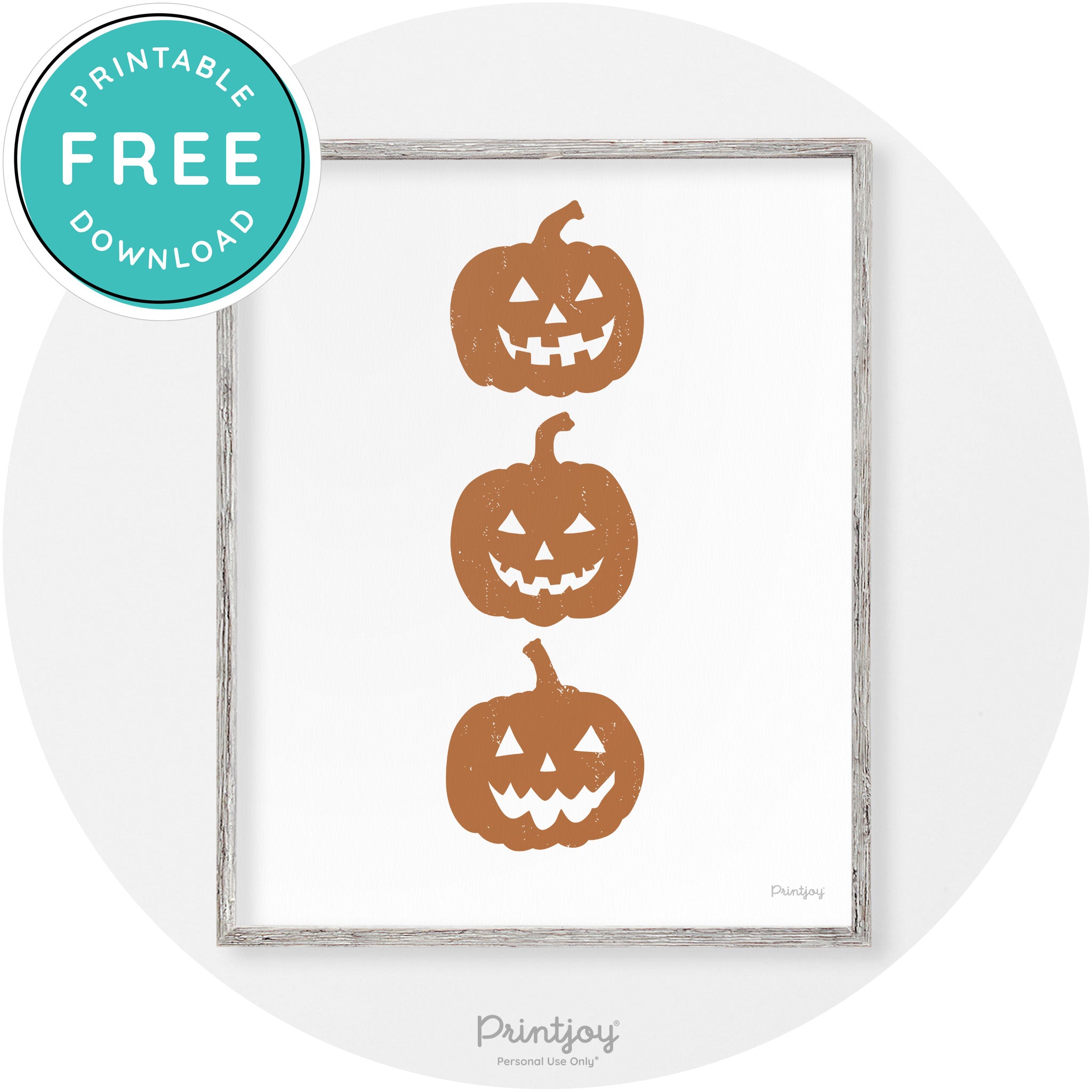 Halloween Jack O Lantern Pumpkins Vintage Wall Art Free Printable - Printjoy