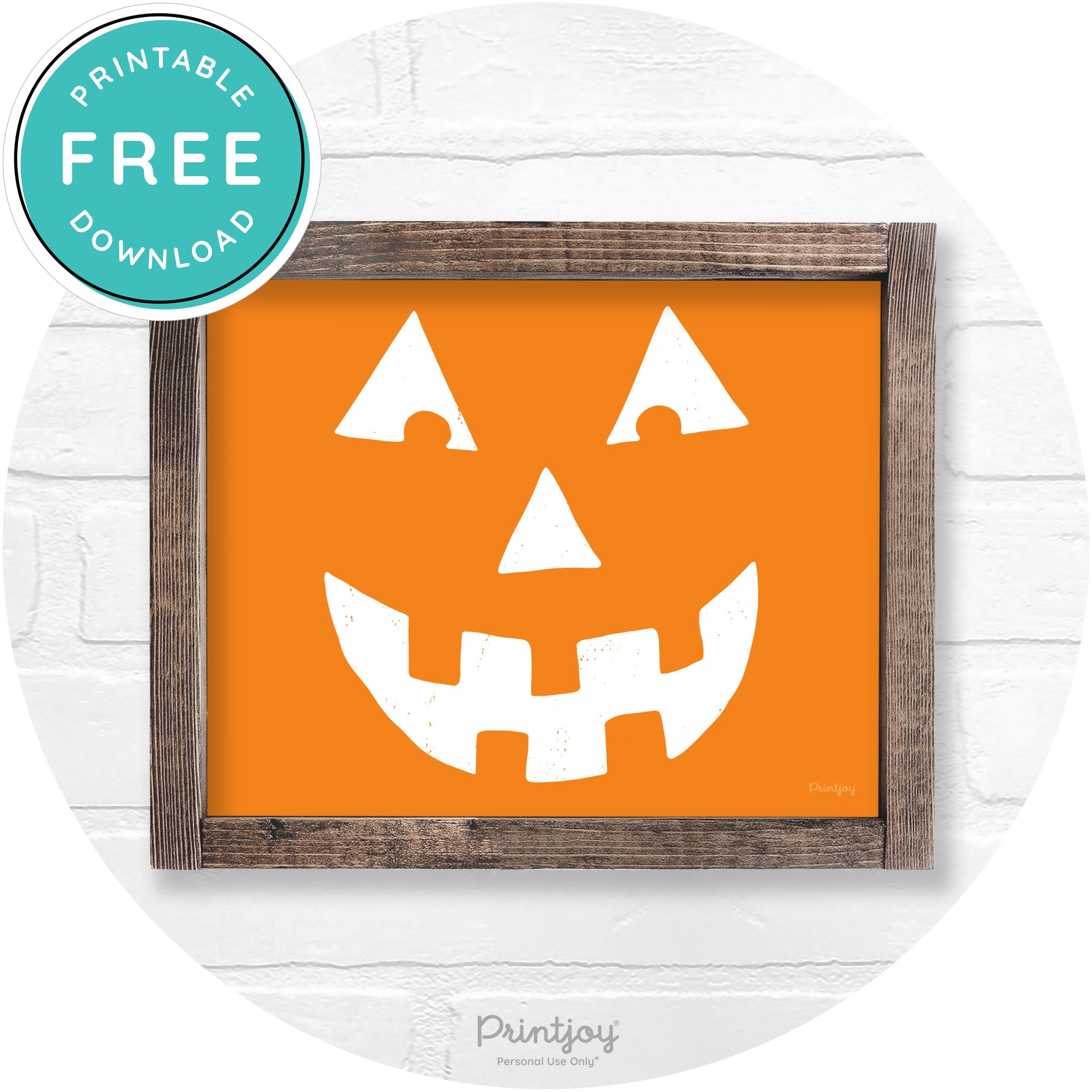 Jack O Lantern Halloween Rustic Farmhouse Wall Art Free Printable - Printjoy