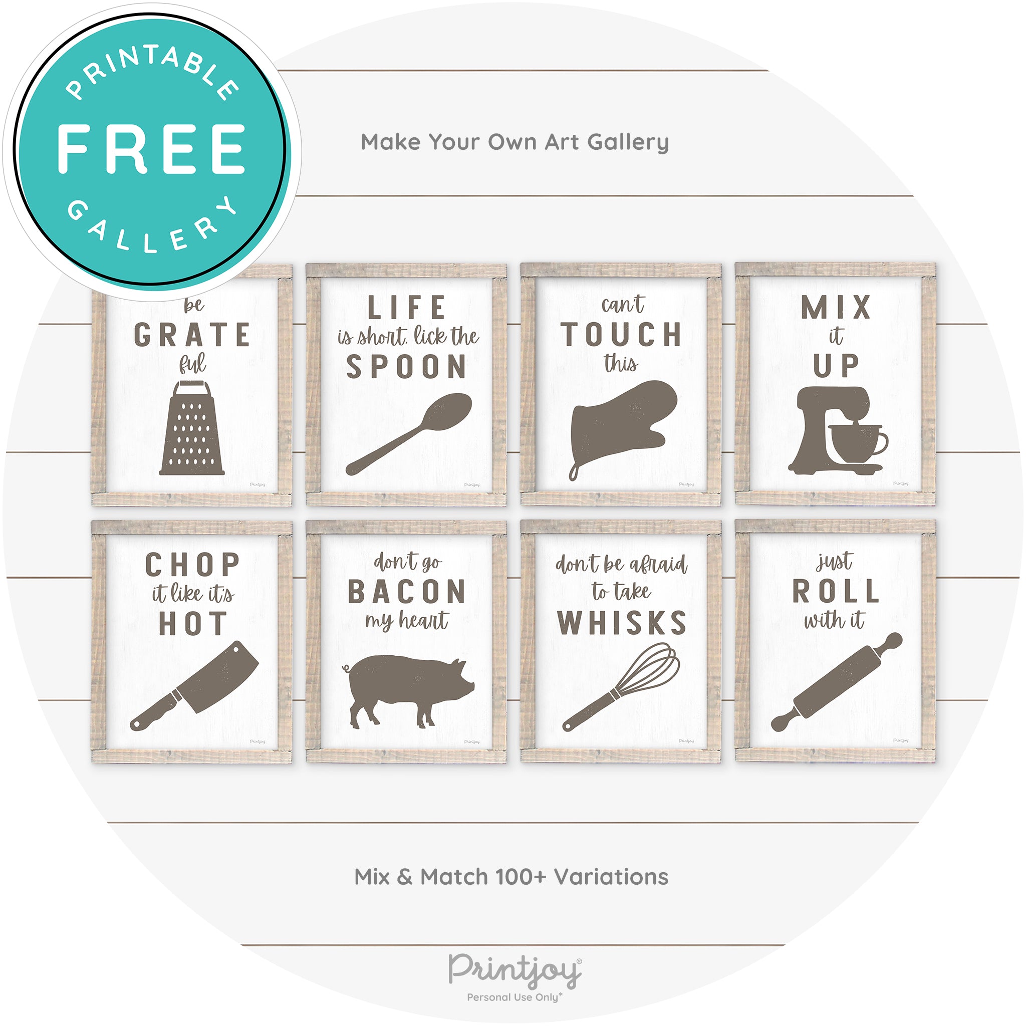 Don't Go Bacon My Heart Farmhouse Kitchen Wall Art Free Printable - Printjoy