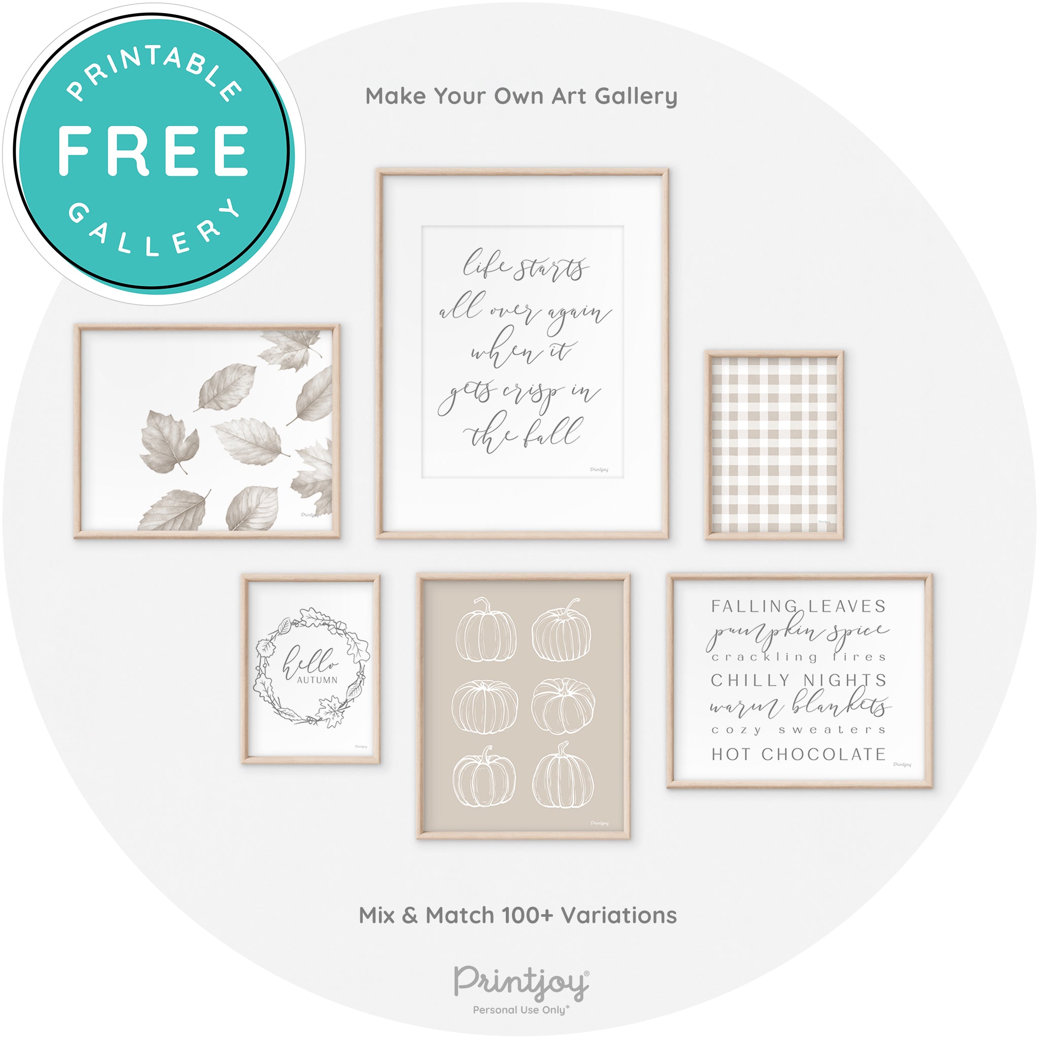 Fall Plaid Neutral Modern Transitional Decor Wall Art Free Printable