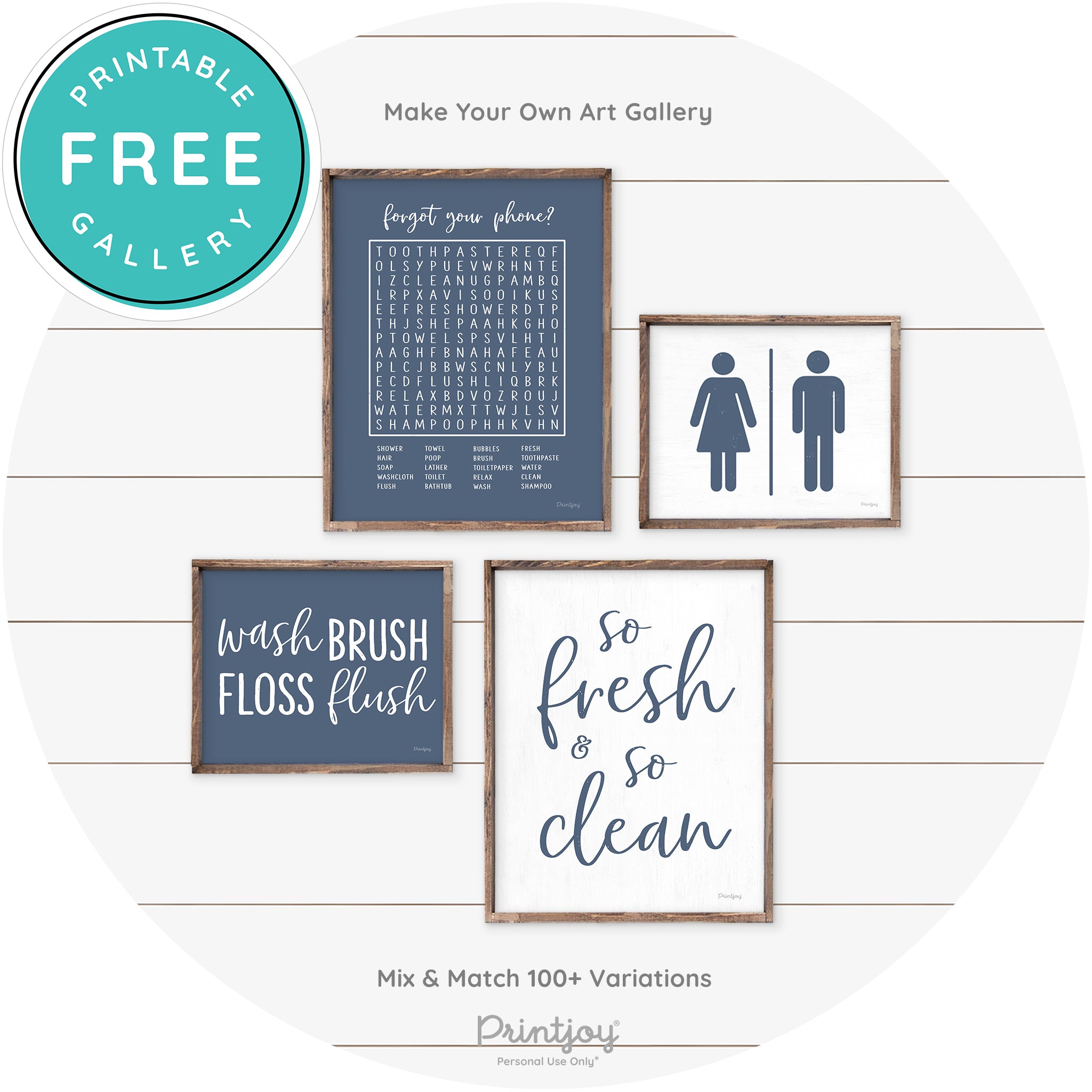So Fresh & So Clean Bathroom Sign Farmhouse Wall Art Free Printable - Printjoy