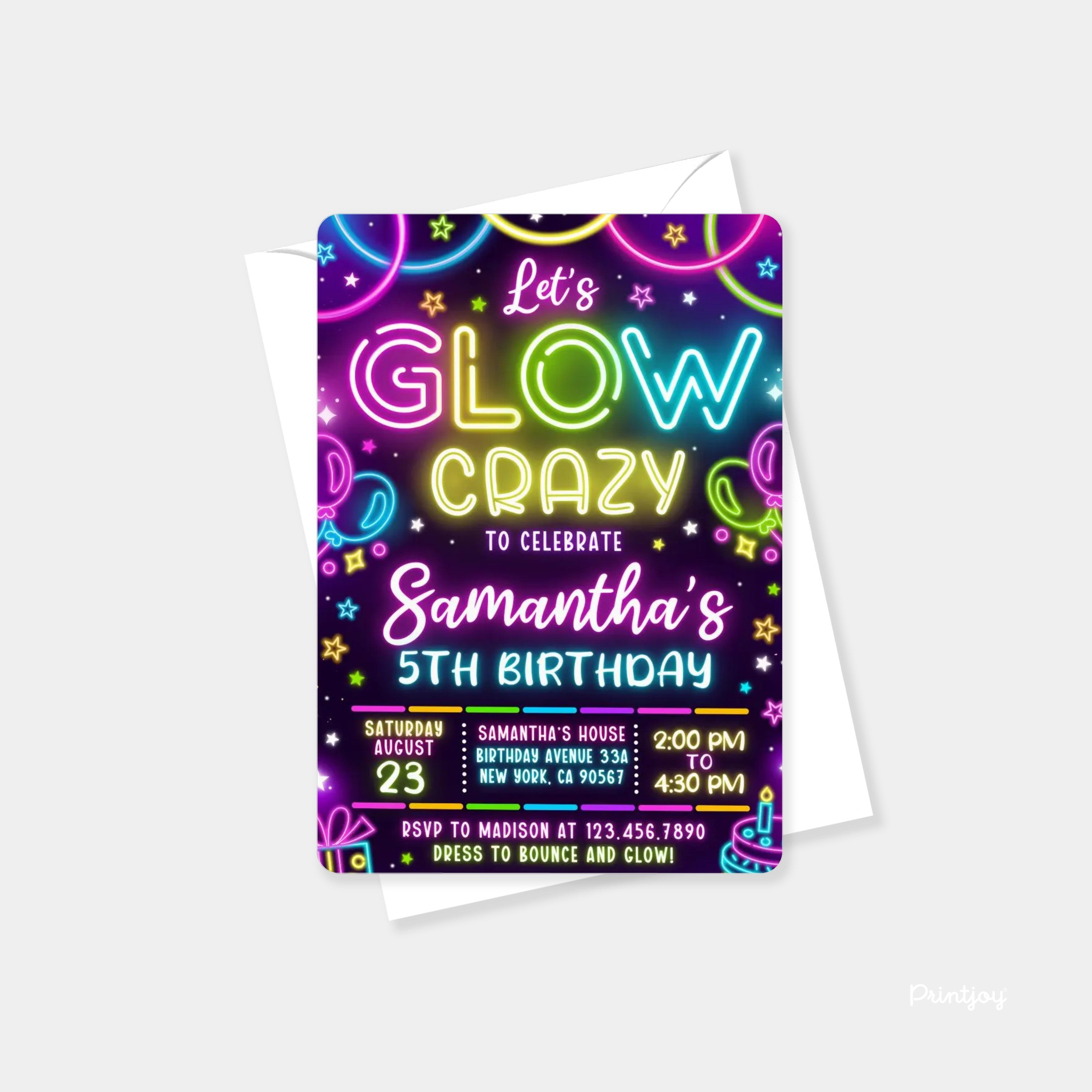 Girls Spa Jama Pamper Party Glow Party Fun Invite Printable