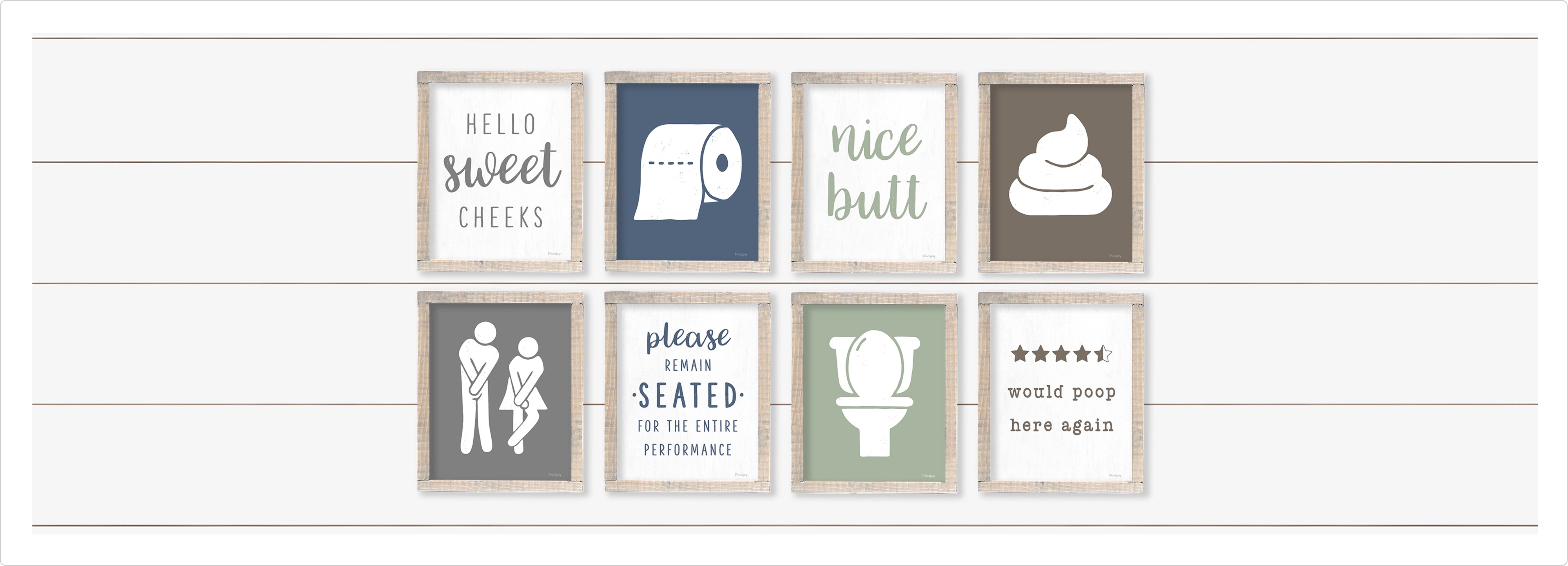 Free Printable Funny Half Bath Bathroom Farmhouse Wall Art Gallery