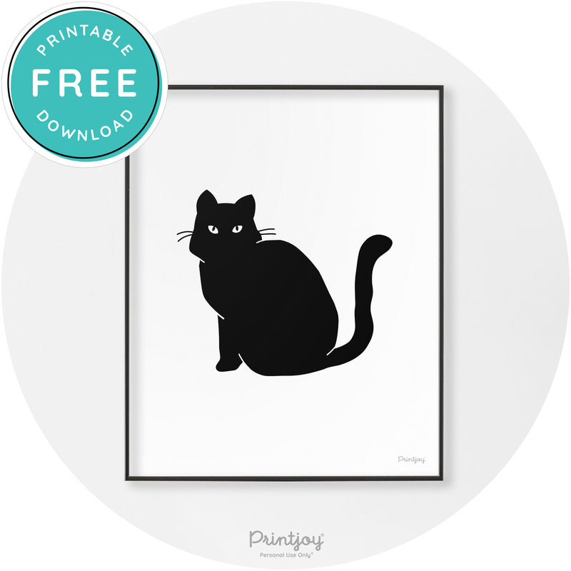 Halloween Cute Spooky Cat Modern Chic Wall Art Decor Printable