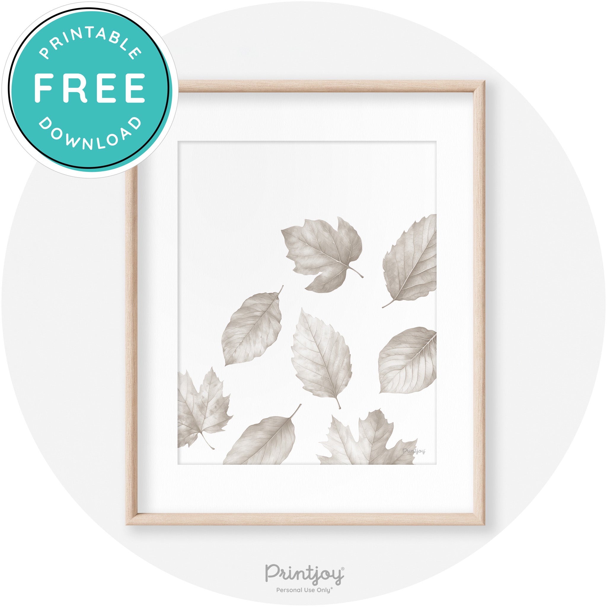 Fall Leaves Neutral Watercolor Transitional Wall Art Free Printable