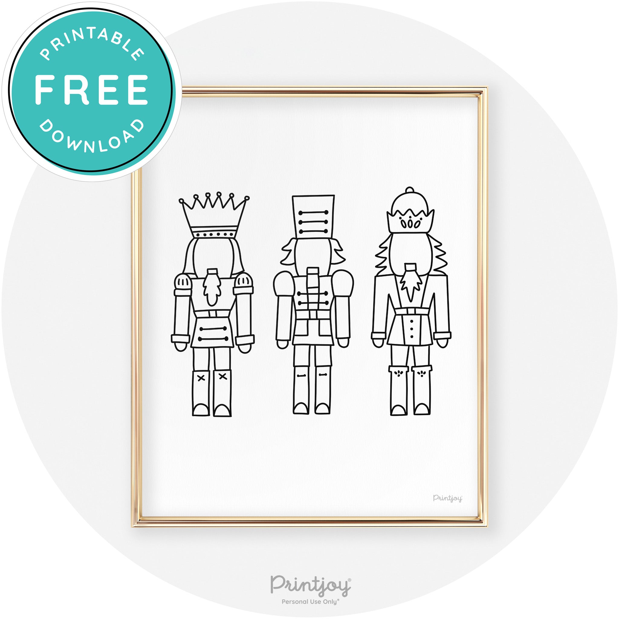 Nutcrackers Line Art Cute Modern Chic Wall Art Decor Free Printable - Printjoy