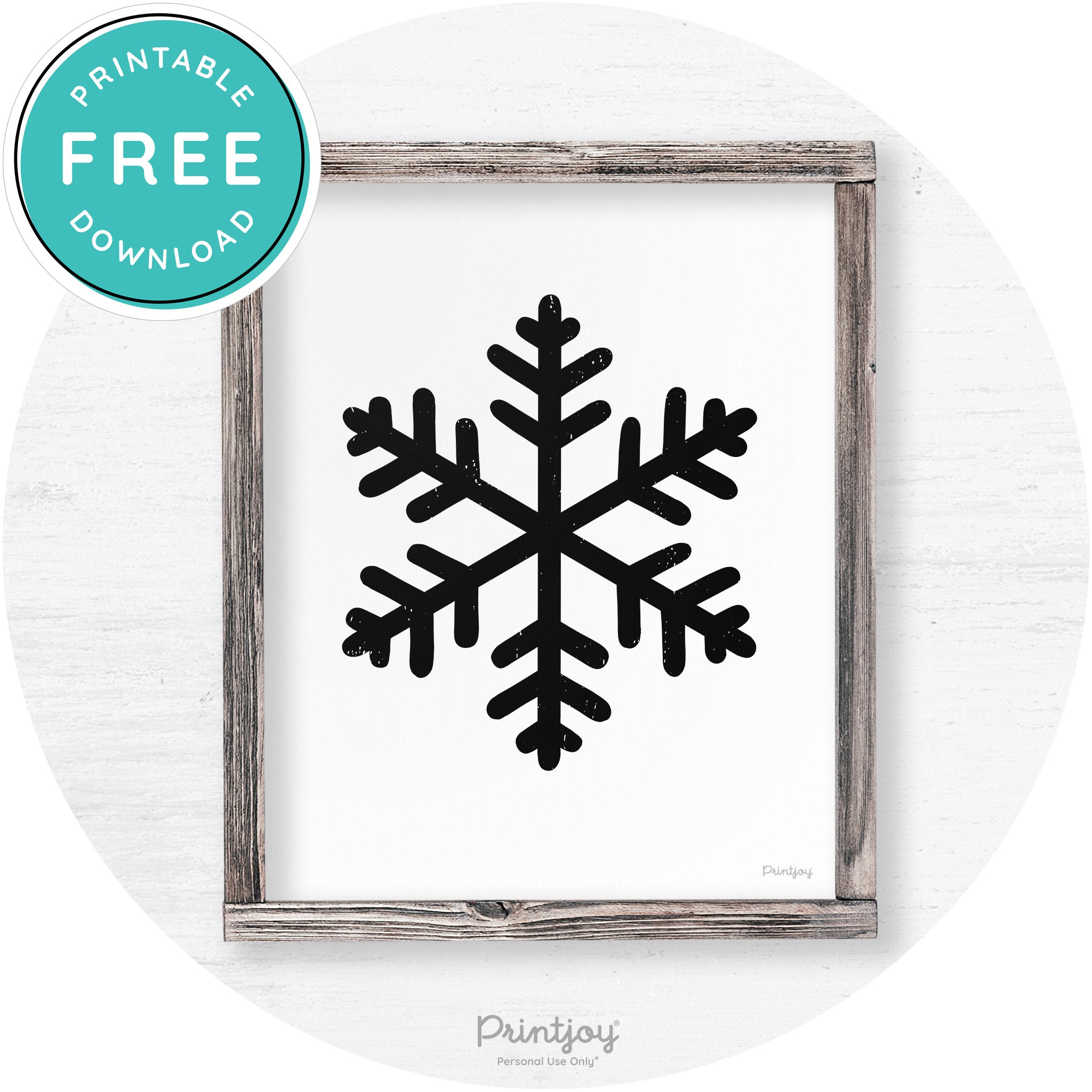 Snowflake Silhouette Winter Farmhouse Wall Art Decor Free Printable - Printjoy