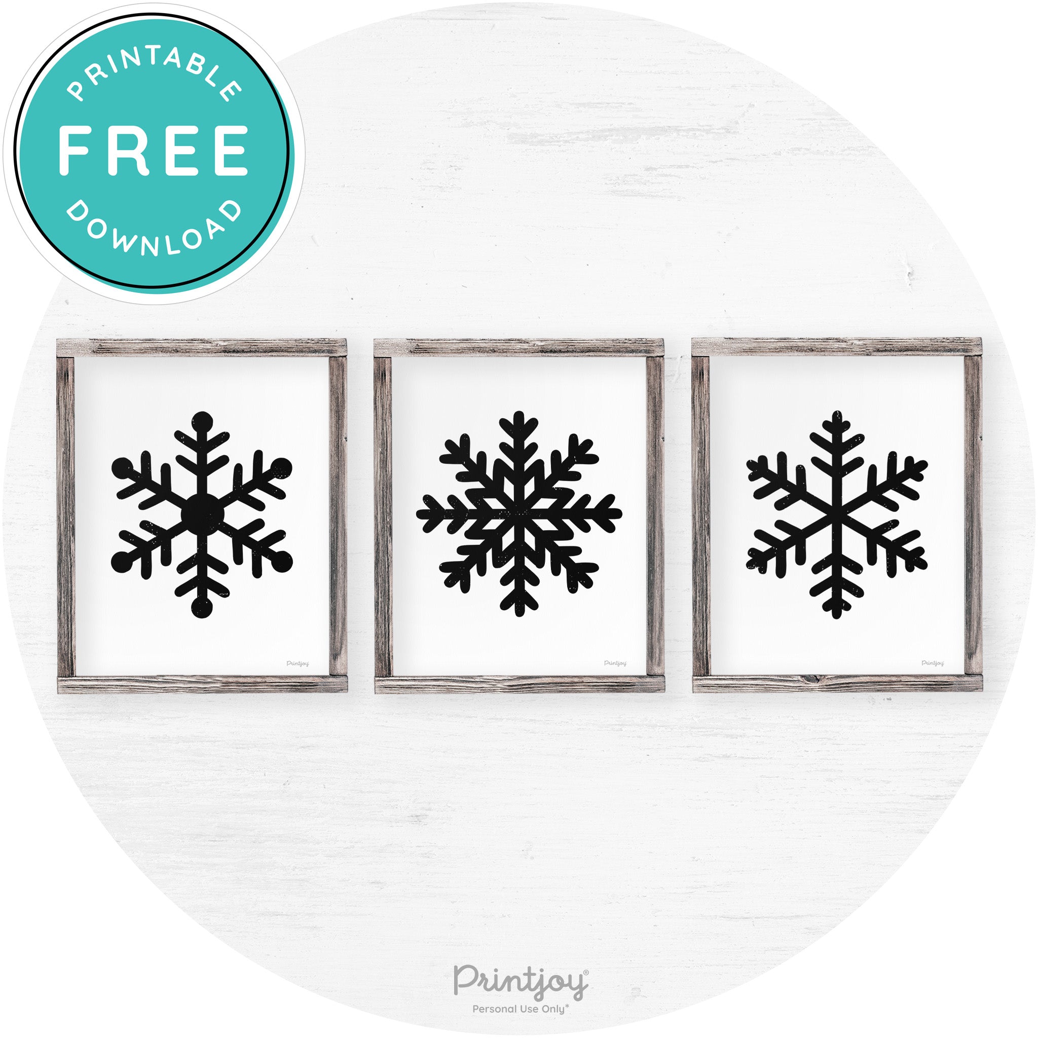 Snowflake Silhouettes Set Of 3 Winter Farmhouse Wall Art Free Printable