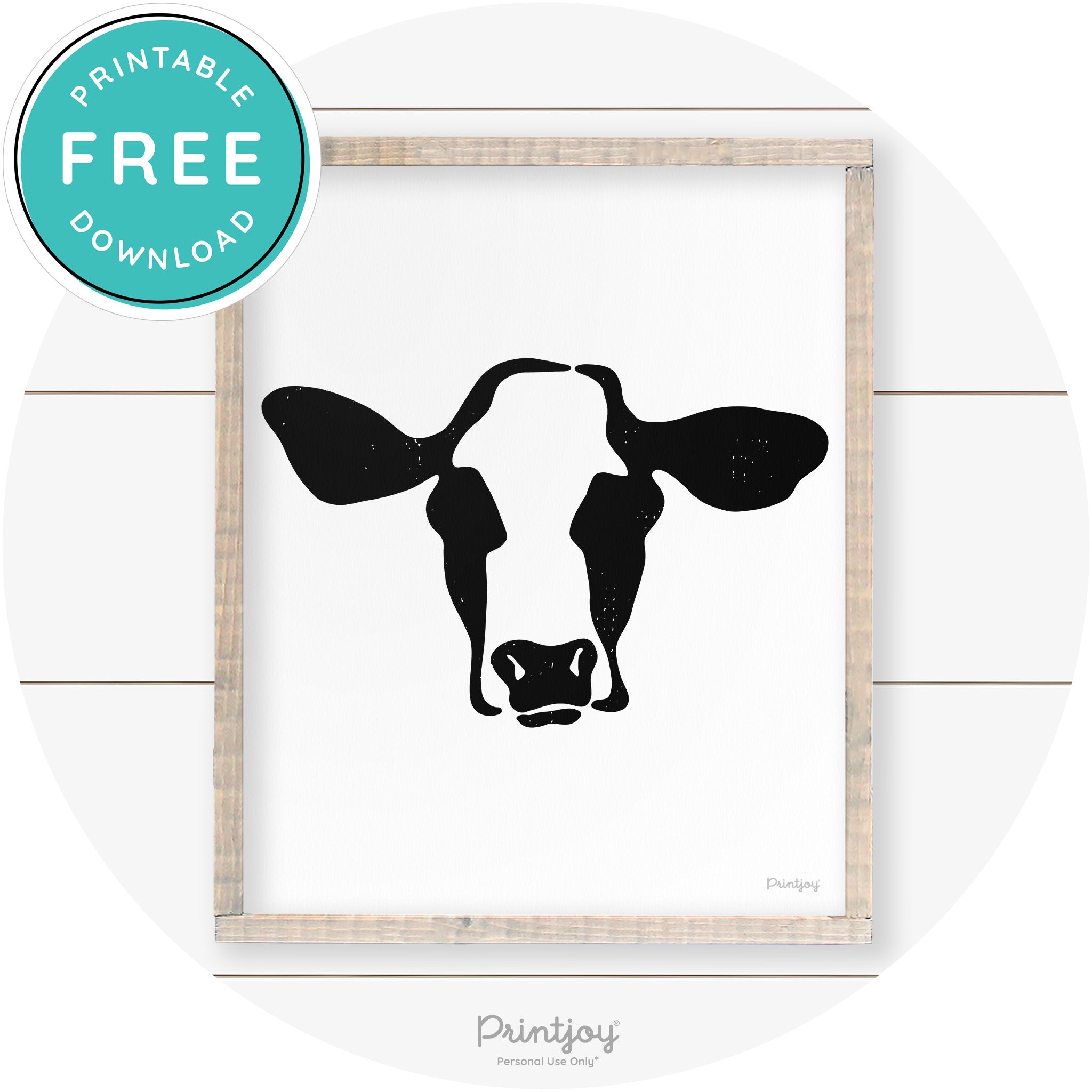 Cow Rustic Farmhouse Living Room Wall Art Decor Free Printable - Printjoy