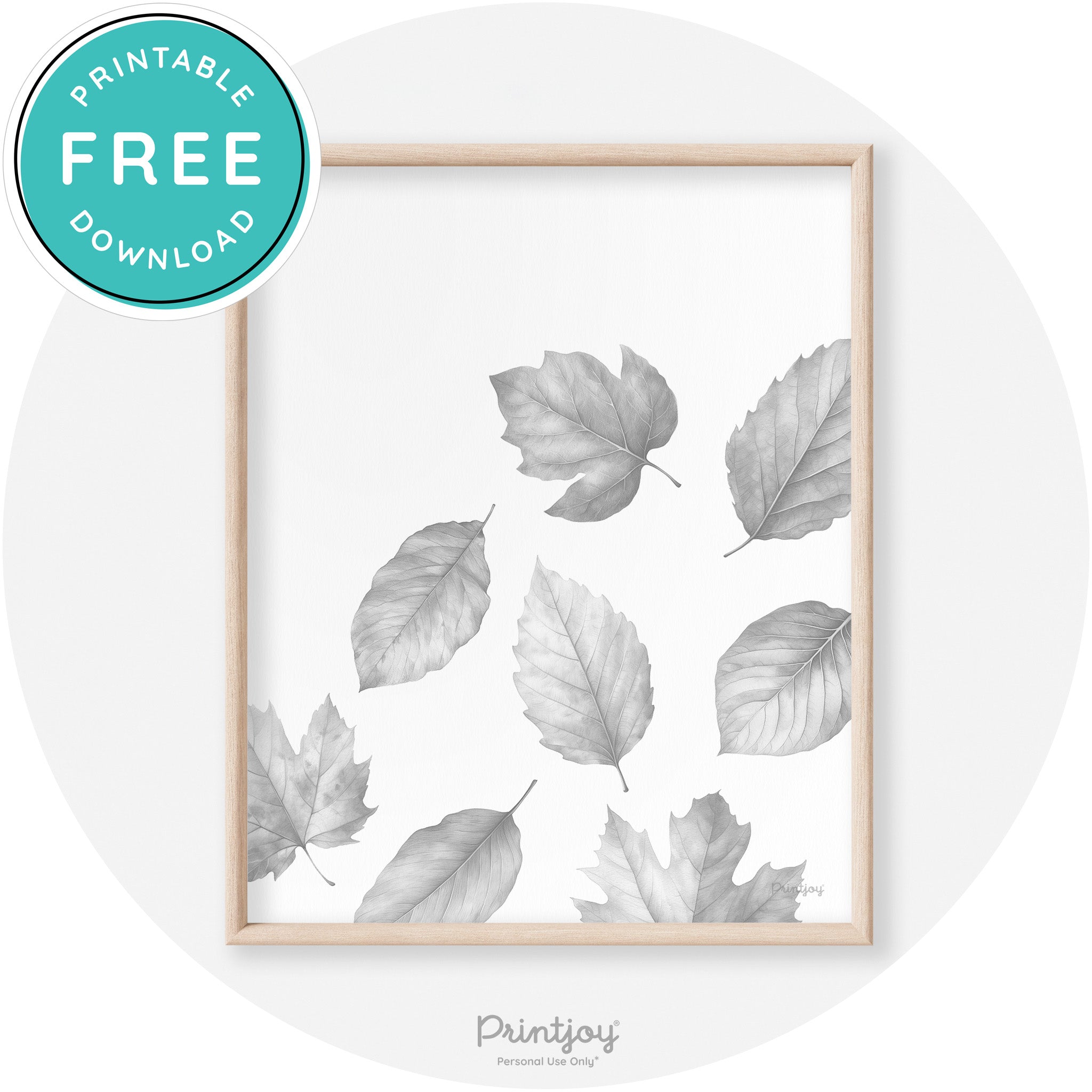 Fall Leaves Neutral Watercolor Transitional Wall Art Free Printable