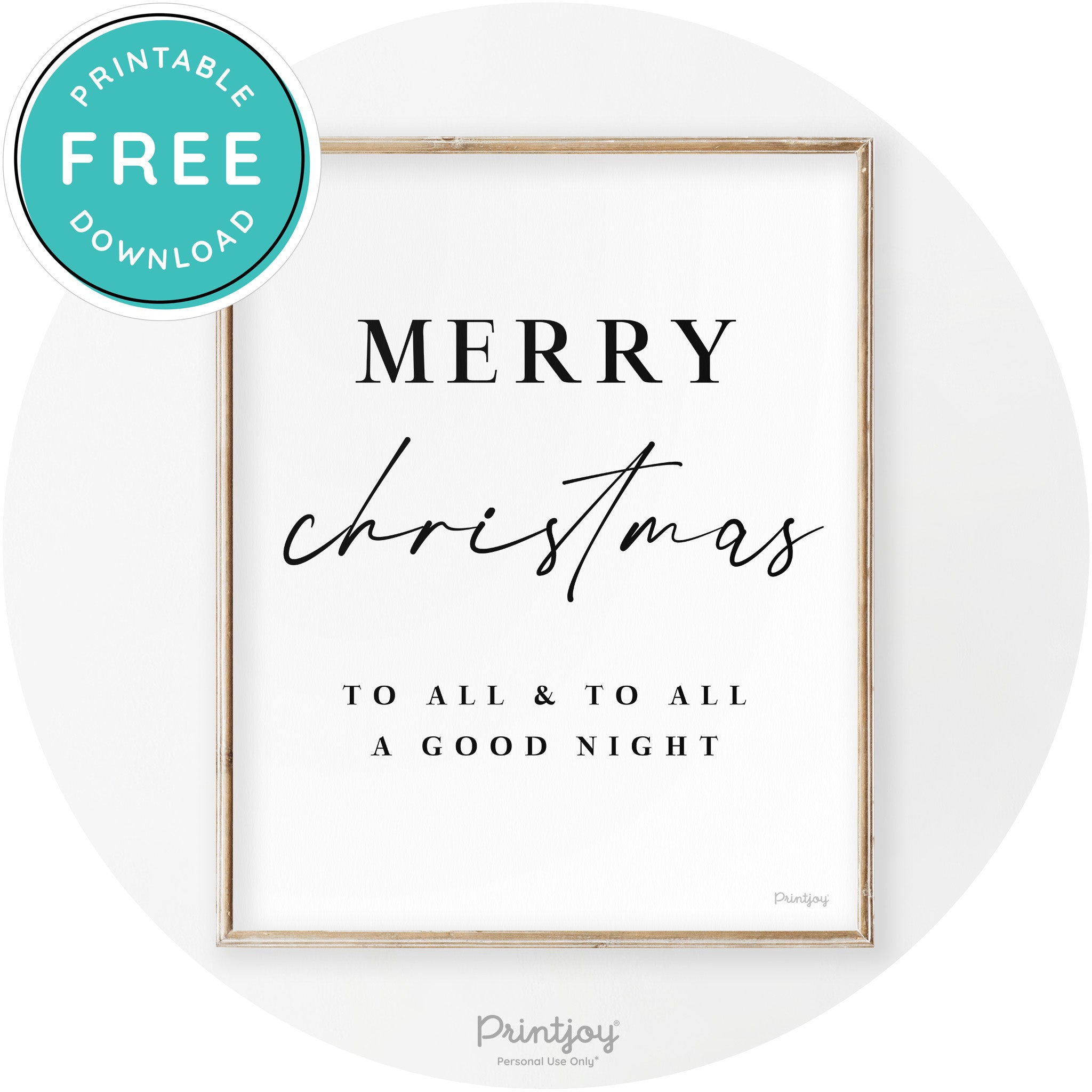 Merry Christmas To All Good Night Transitional Wall Art Free Printable