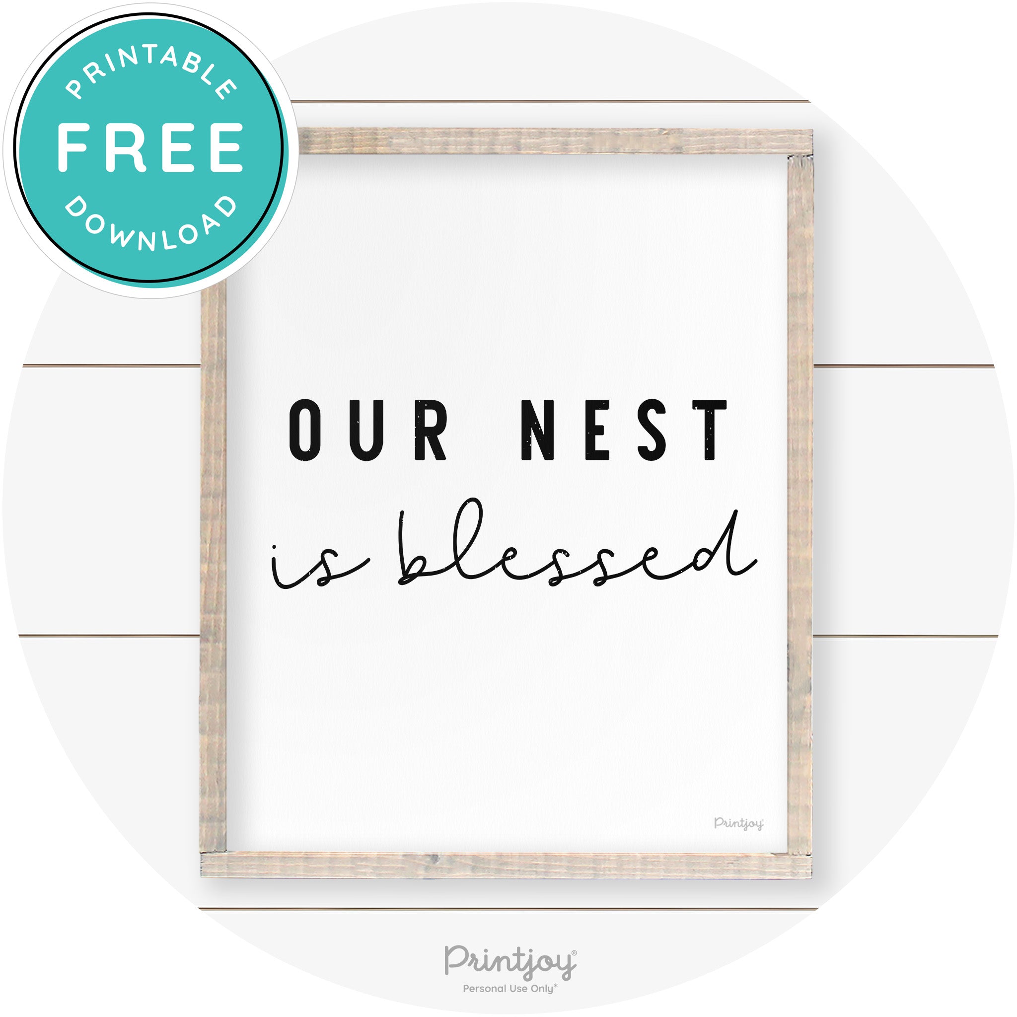 Our Nest Is Blessed Farmhouse Living Room Wall Art Free Printable - Printjoy