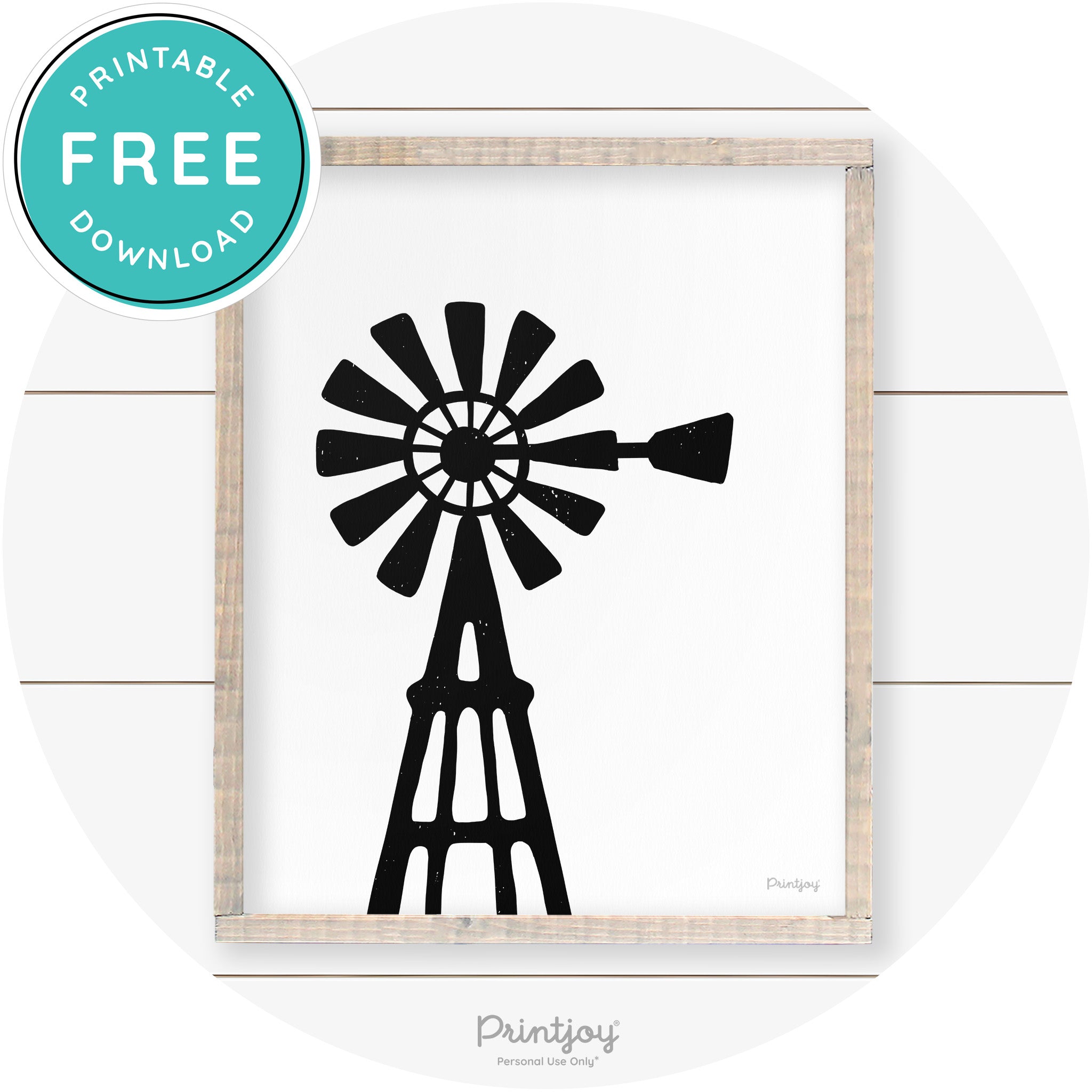Windmill Rustic Farmhouse Living Room Wall Art Decor Free Printable - Printjoy