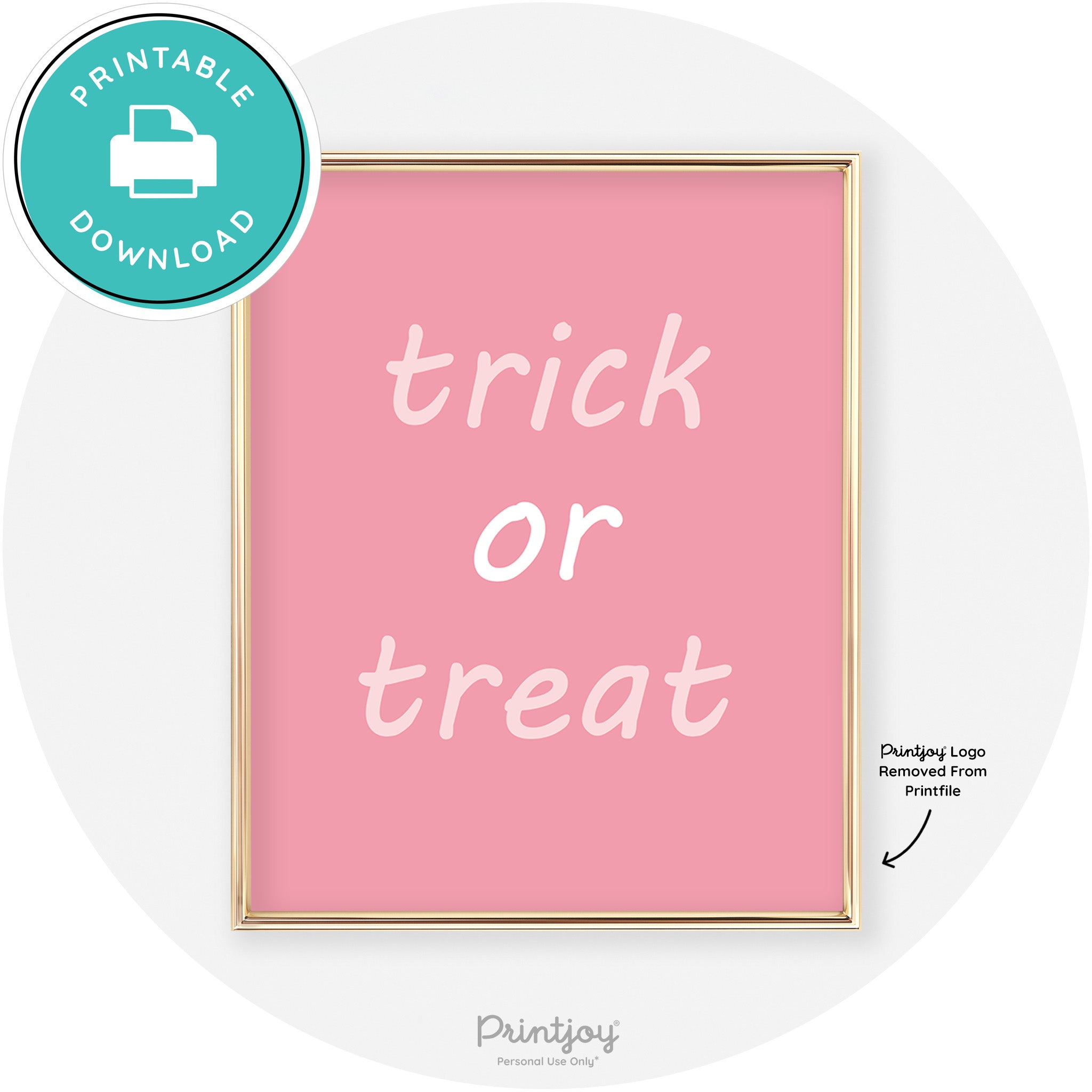 Trick Or Treat Fun Cute Chic Halloween Wall Art Decor Free Printable - Printjoy