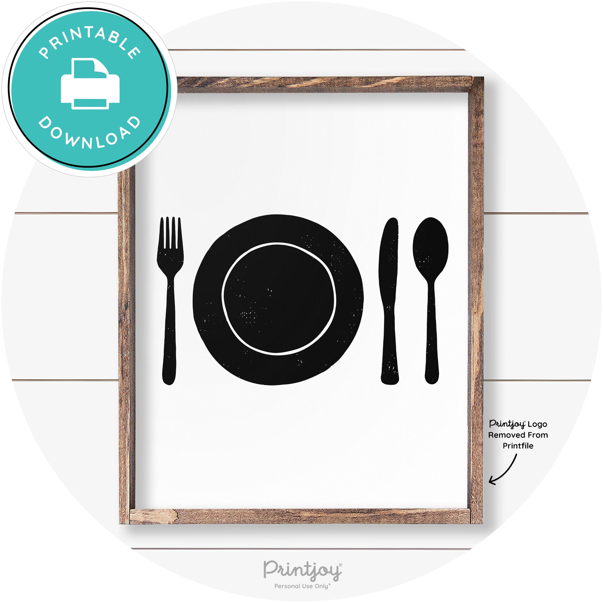 Dinner Plate Silhouette Kitchen Farmhouse Wall Art Free Printable