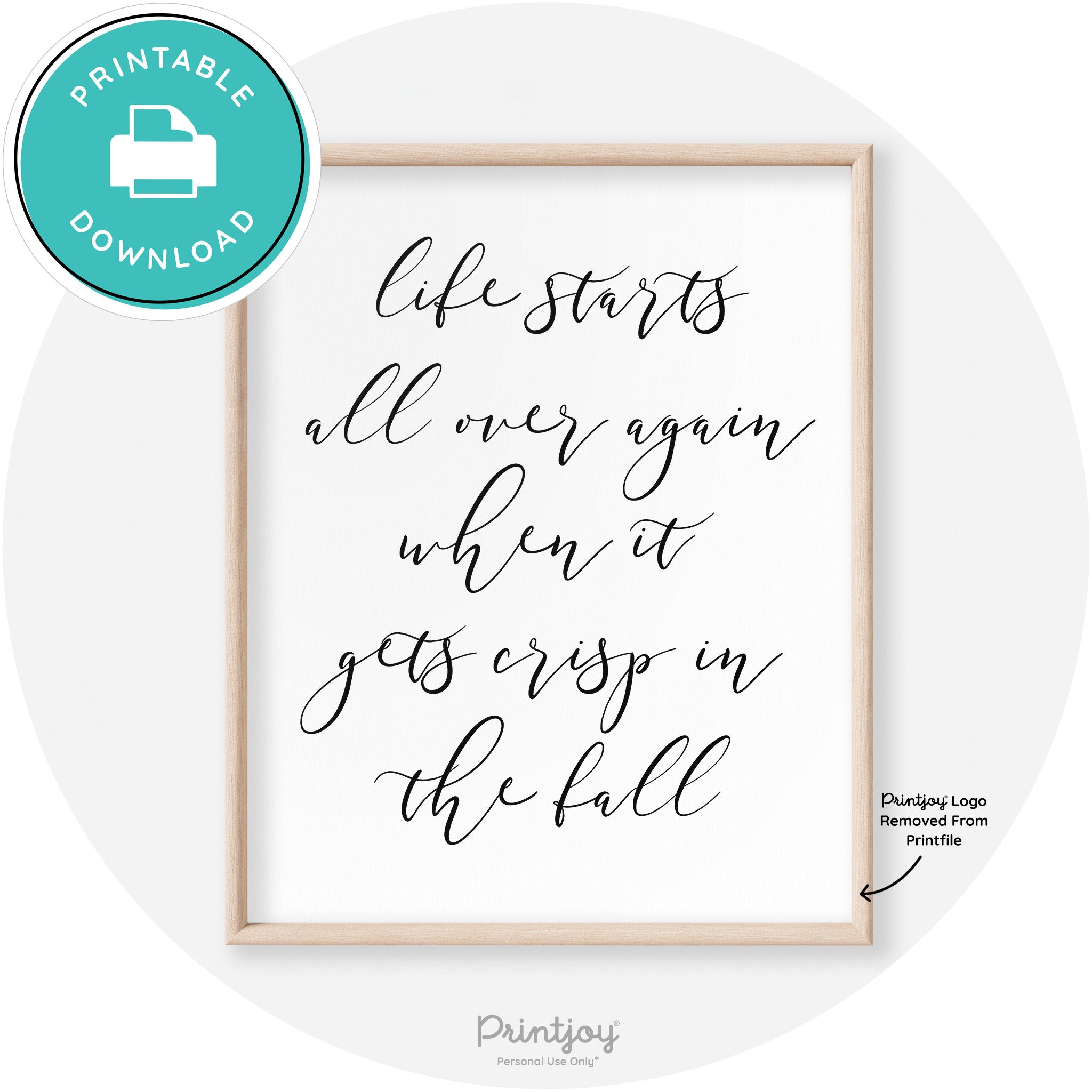 Fall Quote Modern Transitional Decor Wall Art Free Printable - Printjoy