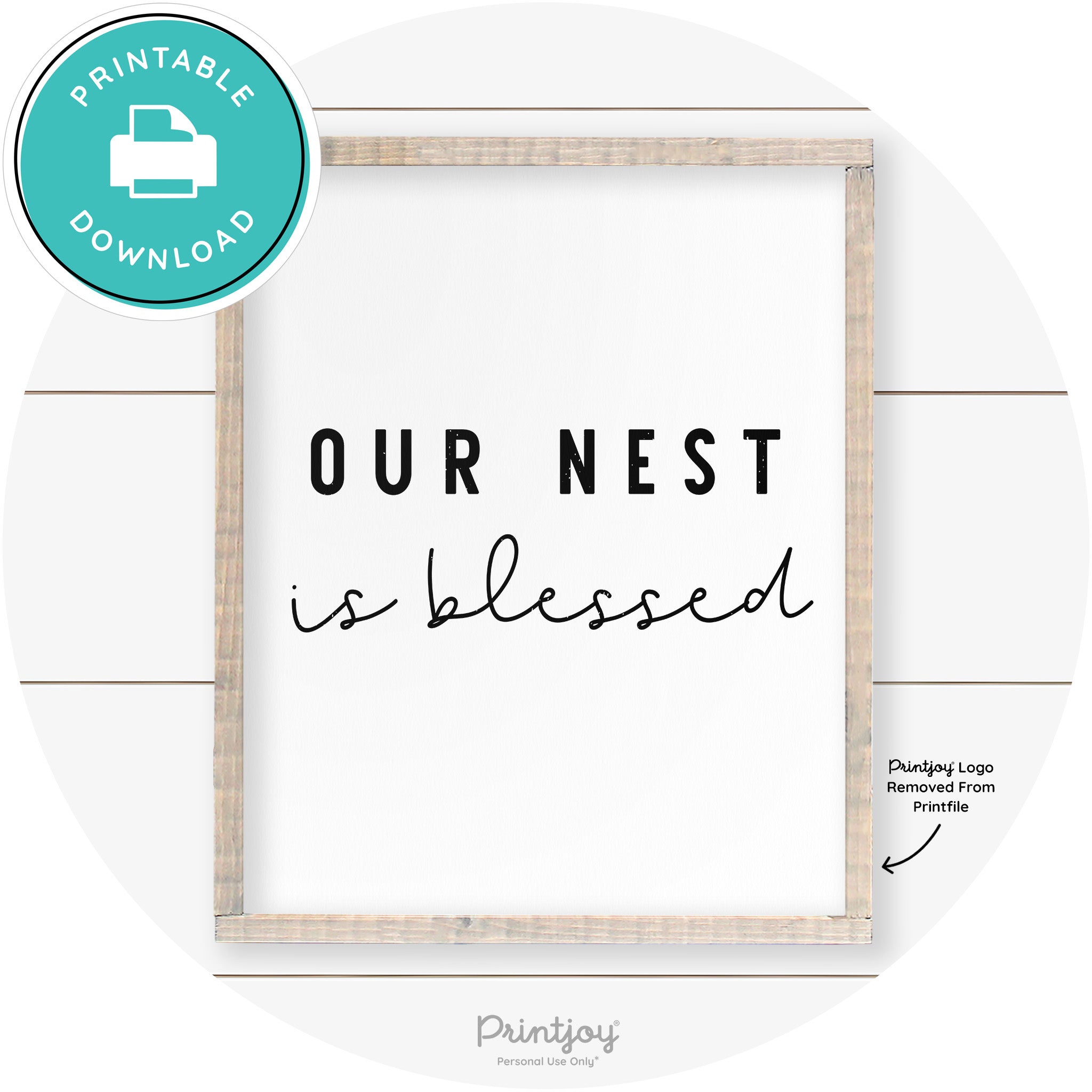 Our Nest Is Blessed Farmhouse Living Room Wall Art Free Printable - Printjoy