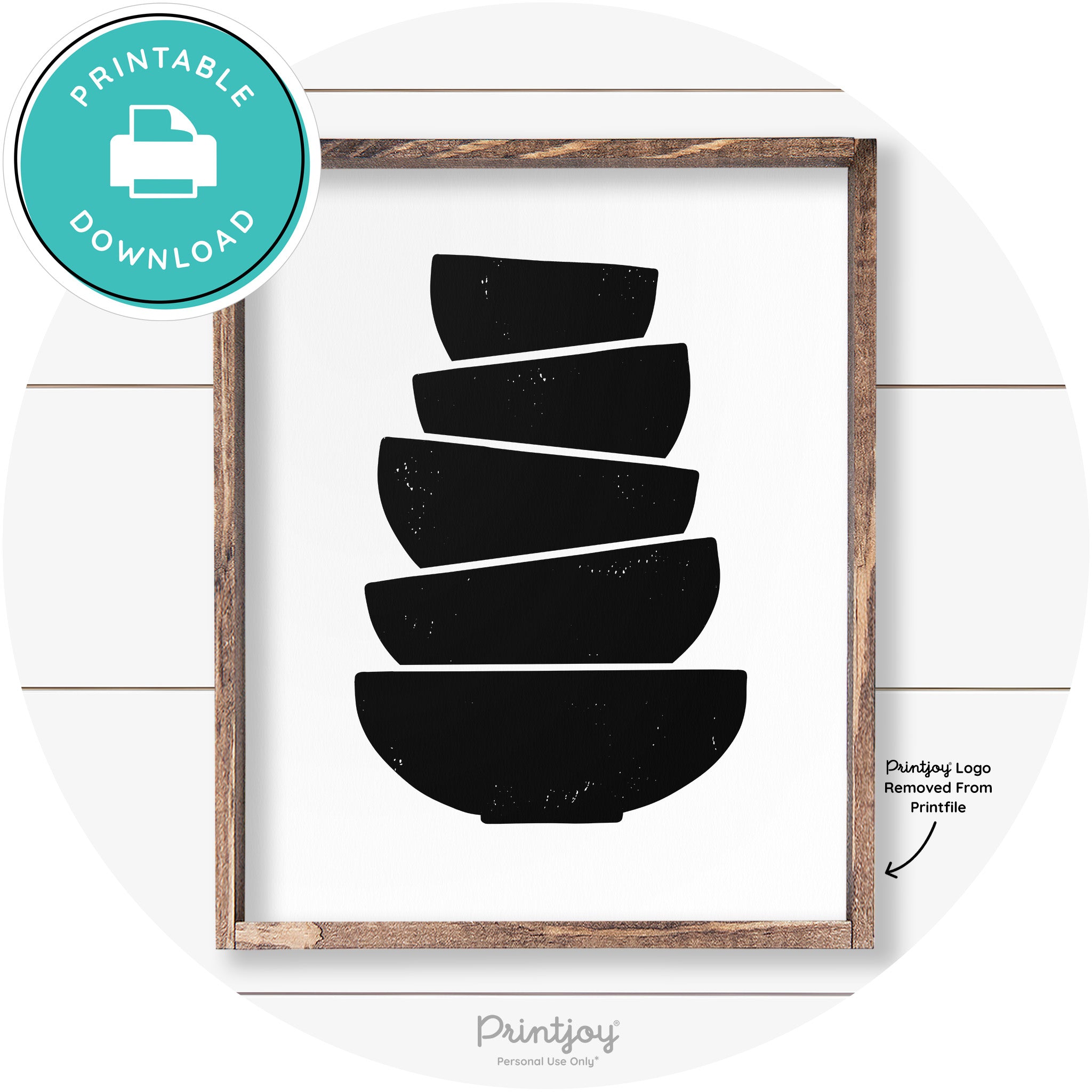 Stacked Bowls Cute Kitchen Farmhouse Wall Art Decor Free Printable