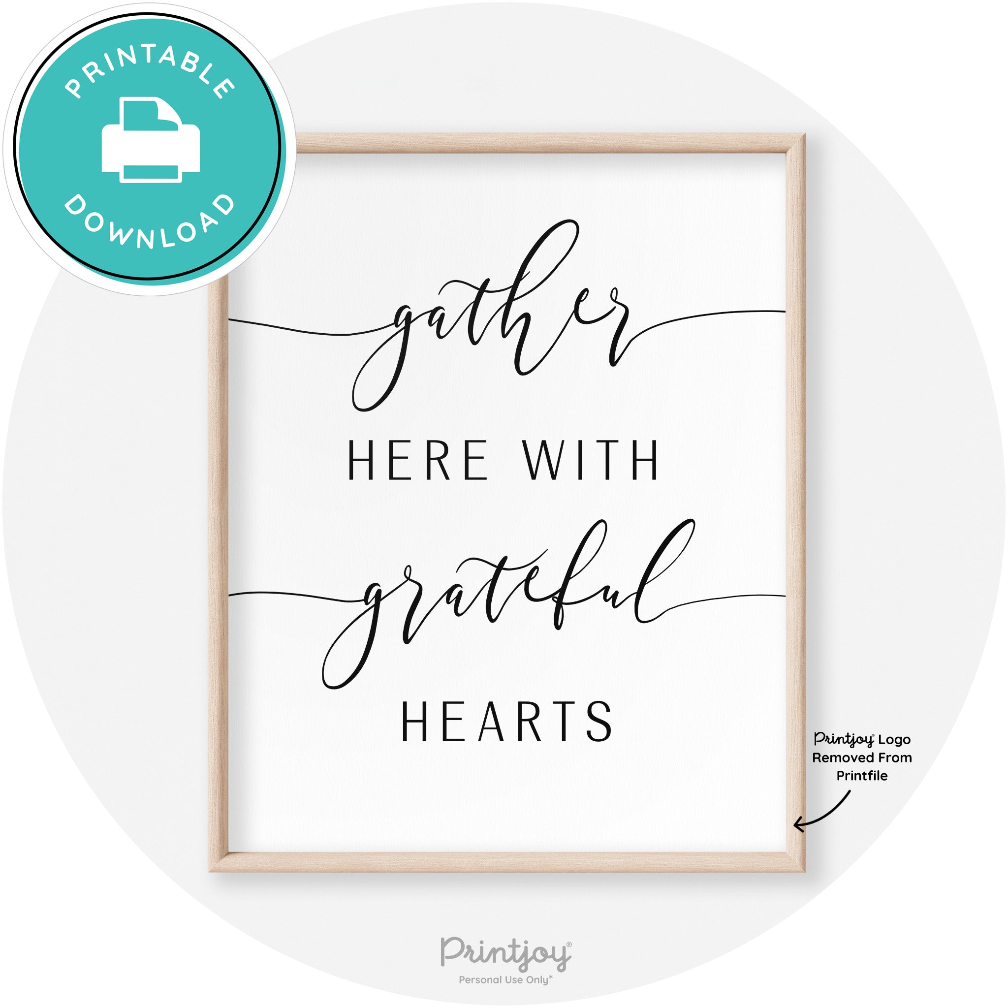 Gather Here Grateful Hearts Thanksgiving Transitional Art Free Printable - Printjoy