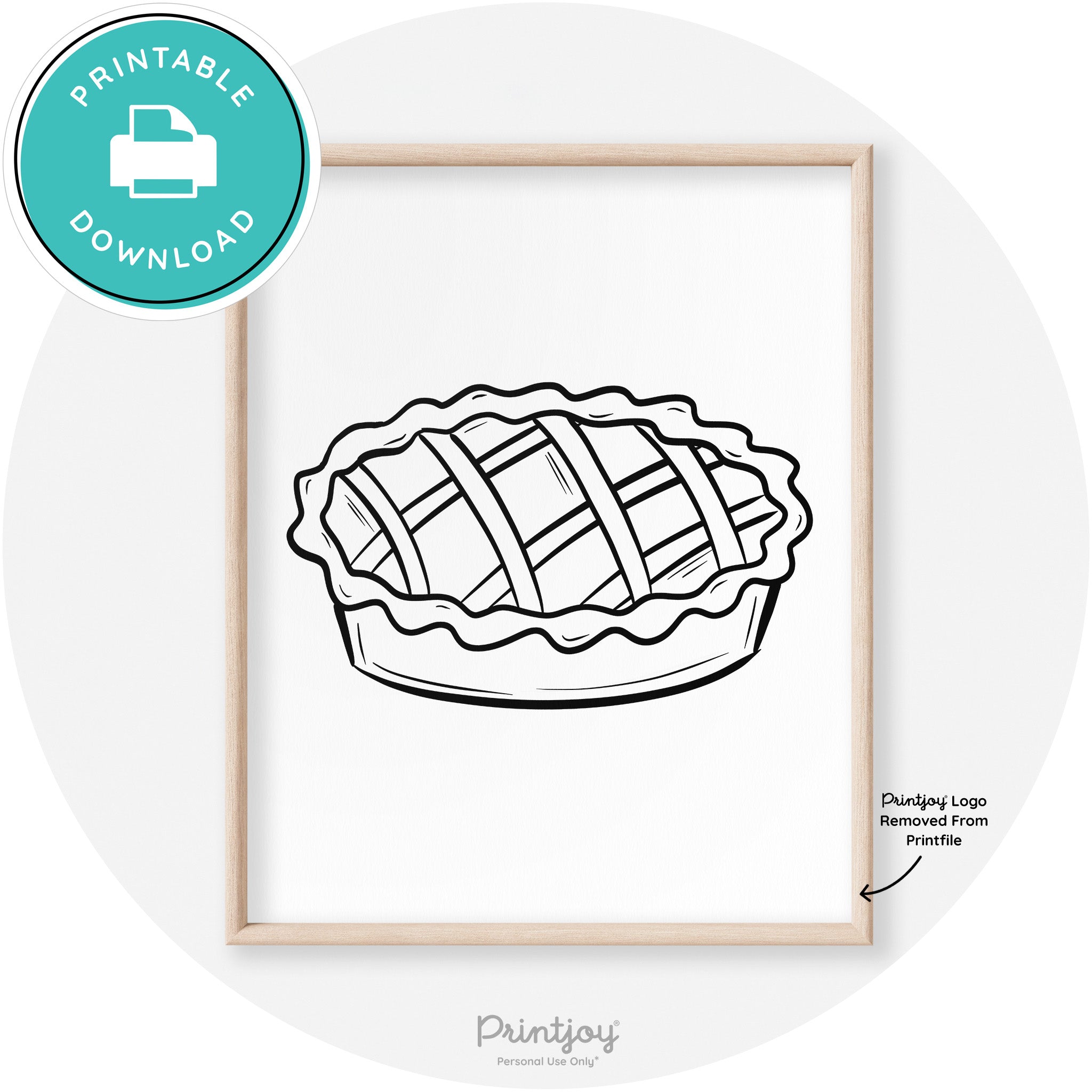 Pie Drawing Thanksgiving Modern Transitional Wall Art Free Printable - Printjoy