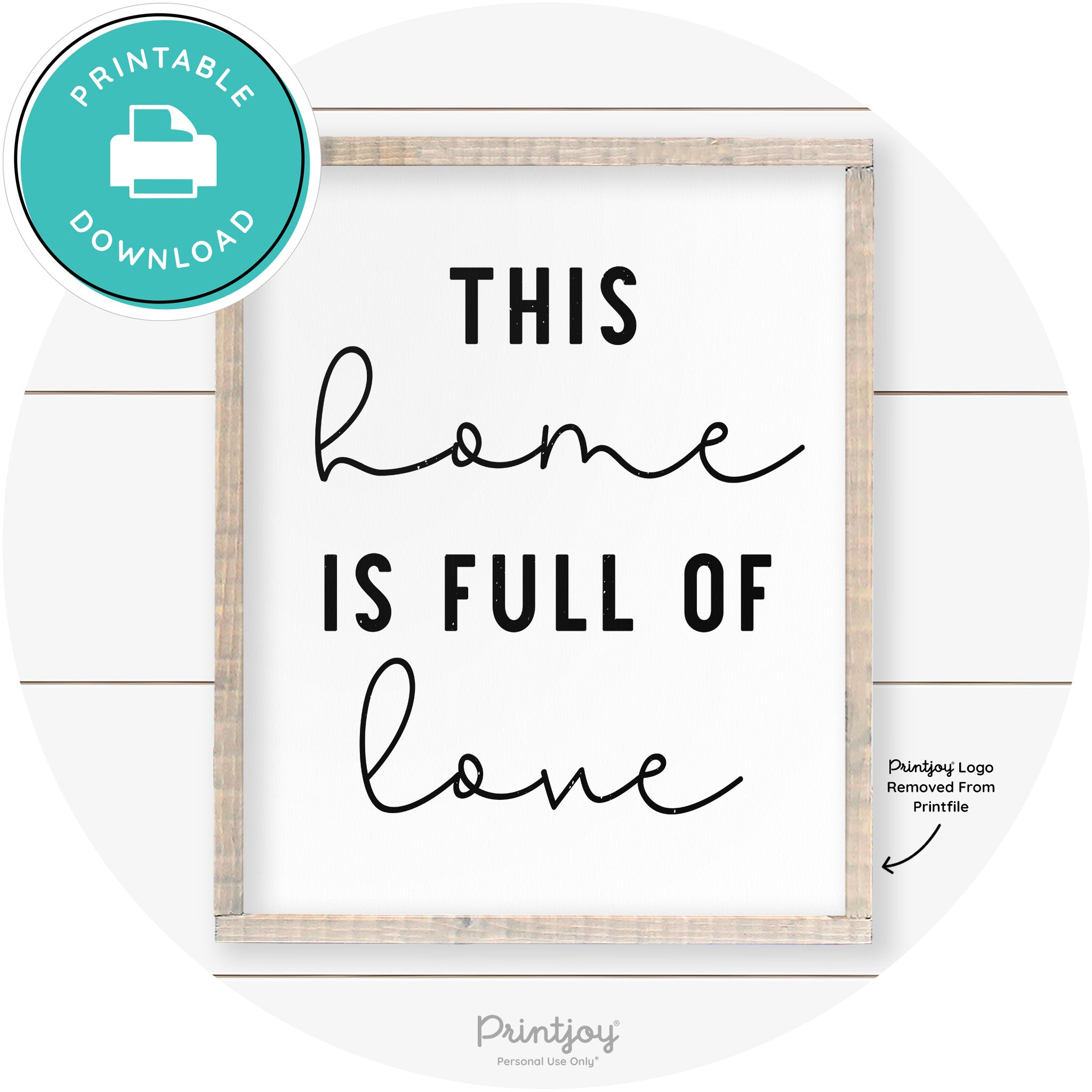 This Home Is Love Farmhouse Living Room Wall Art Free Printable - Printjoy