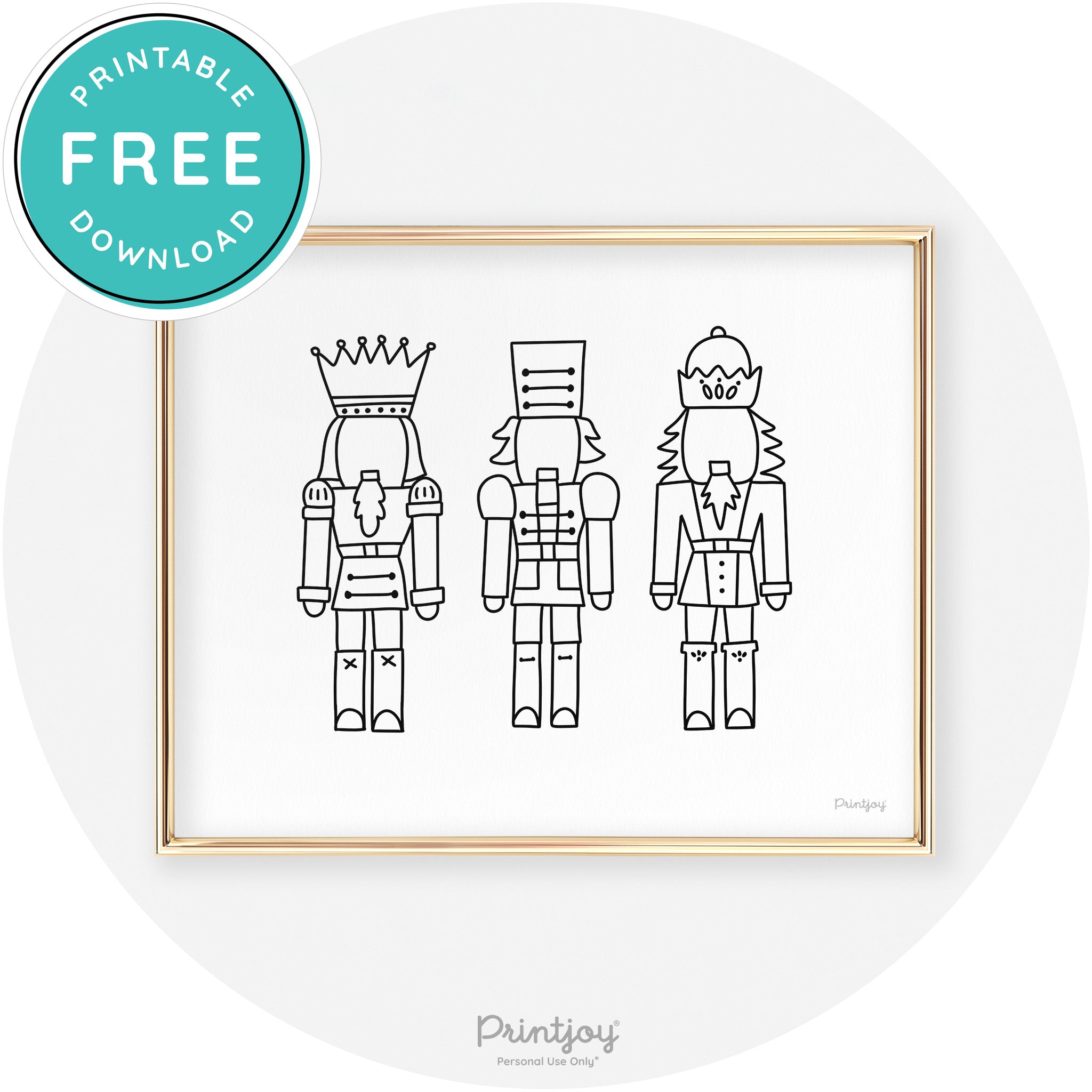 Nutcrackers Line Art Cute Modern Chic Wall Art Decor Free Printable - Printjoy
