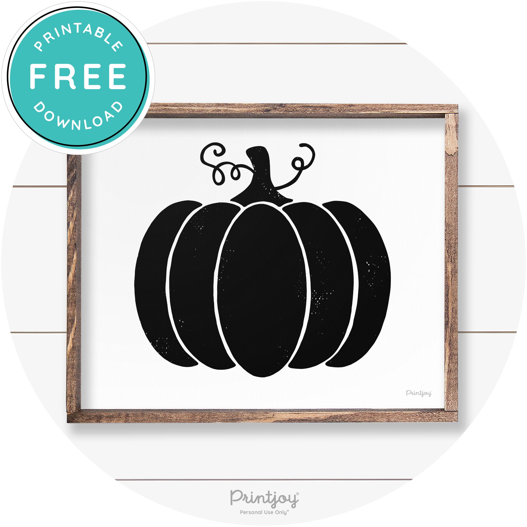 Pumpkin Thanksgiving Cute Farmhouse Wall Art Decor Free Printable - Printjoy