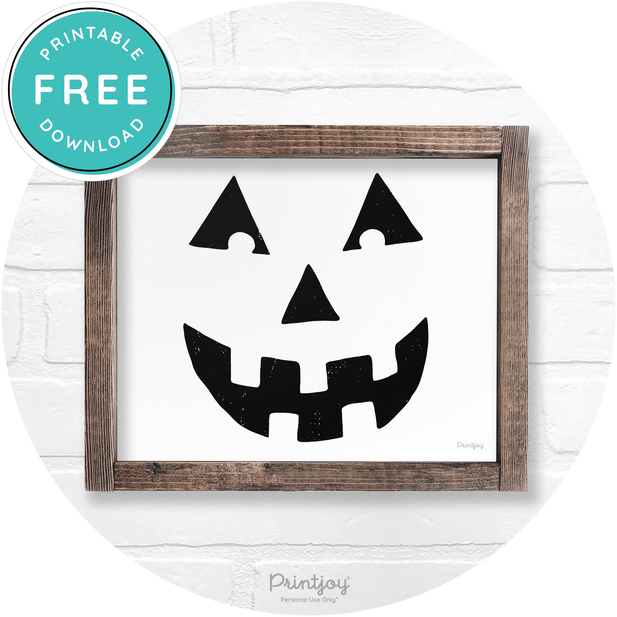 Jack O Lantern Halloween Rustic Farmhouse Wall Art Free Printable - Printjoy