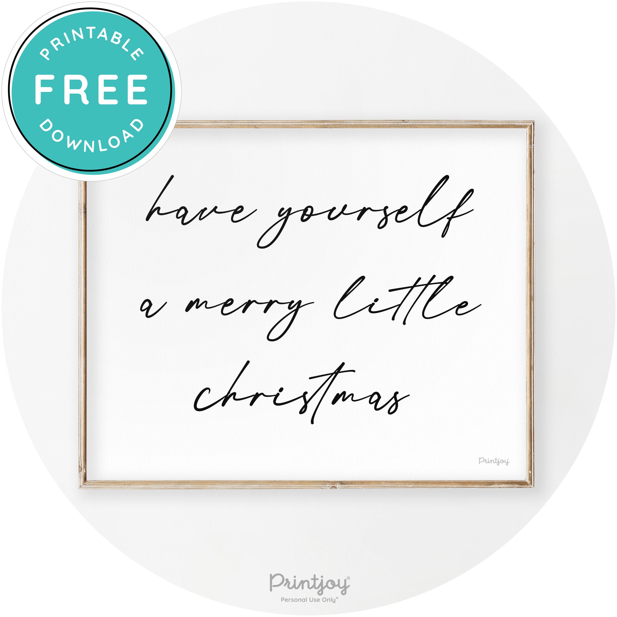Merry Little Christmas Modern Transitional Wall Art Decor Free Printable
