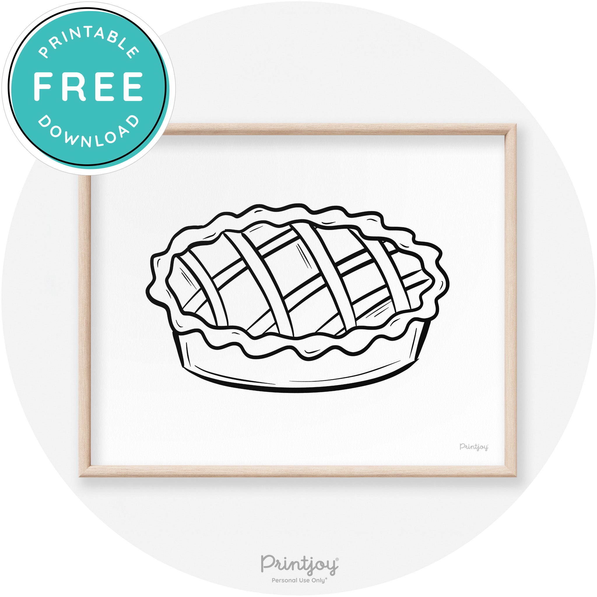 Pie Drawing Thanksgiving Modern Transitional Wall Art Free Printable - Printjoy