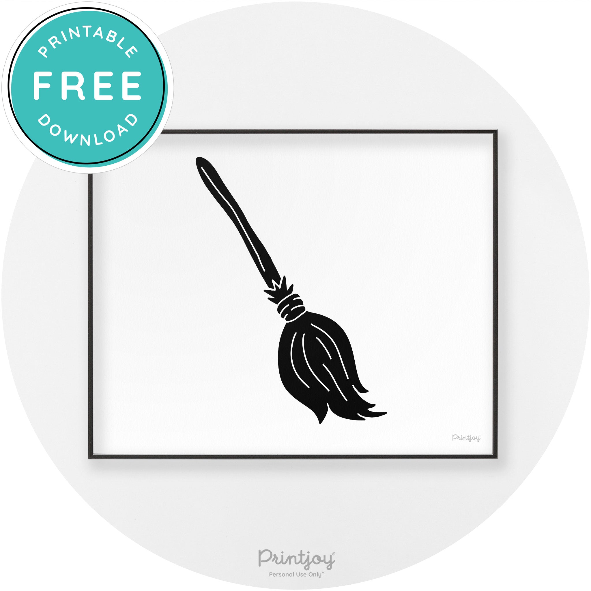 Witches Broom Halloween Cute Modern Chic Wall Art Free Printable - Printjoy