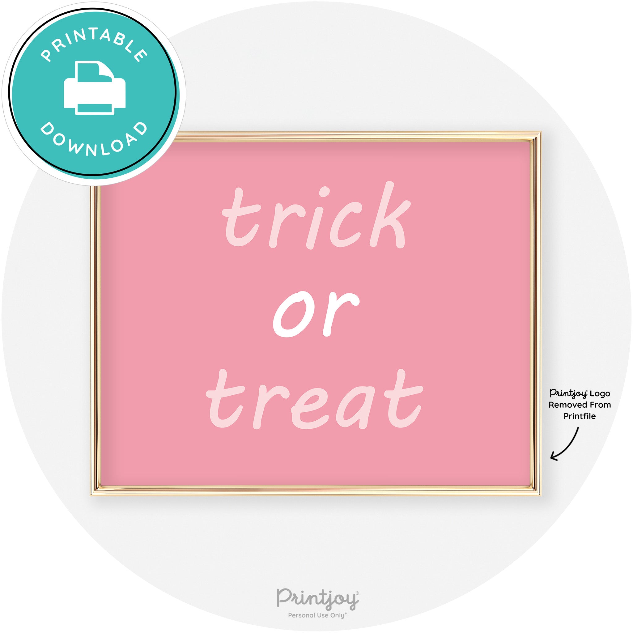 Trick Or Treat Fun Cute Chic Halloween Wall Art Decor Free Printable - Printjoy