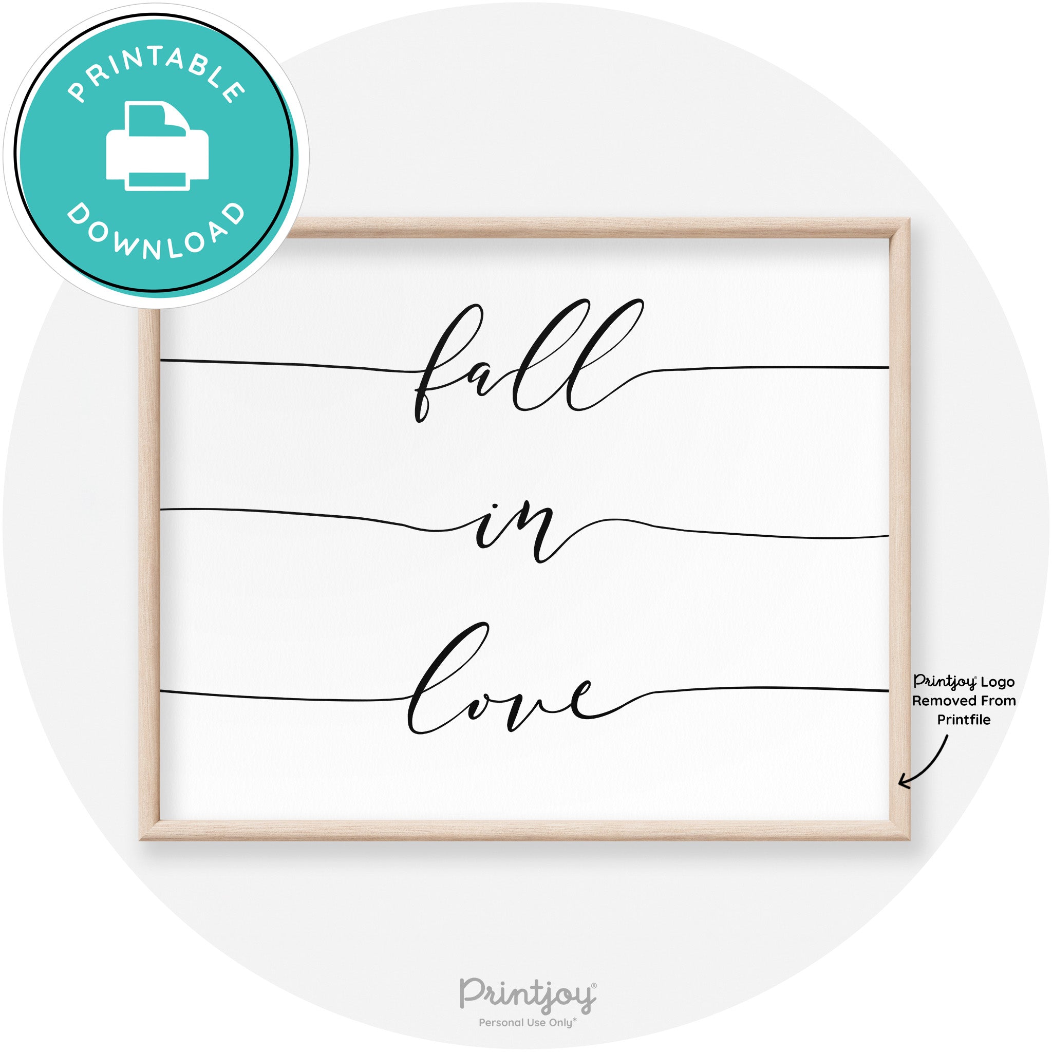 Fall In Love Autumn Modern Transitional Wall Art Decor Free Printable - Printjoy