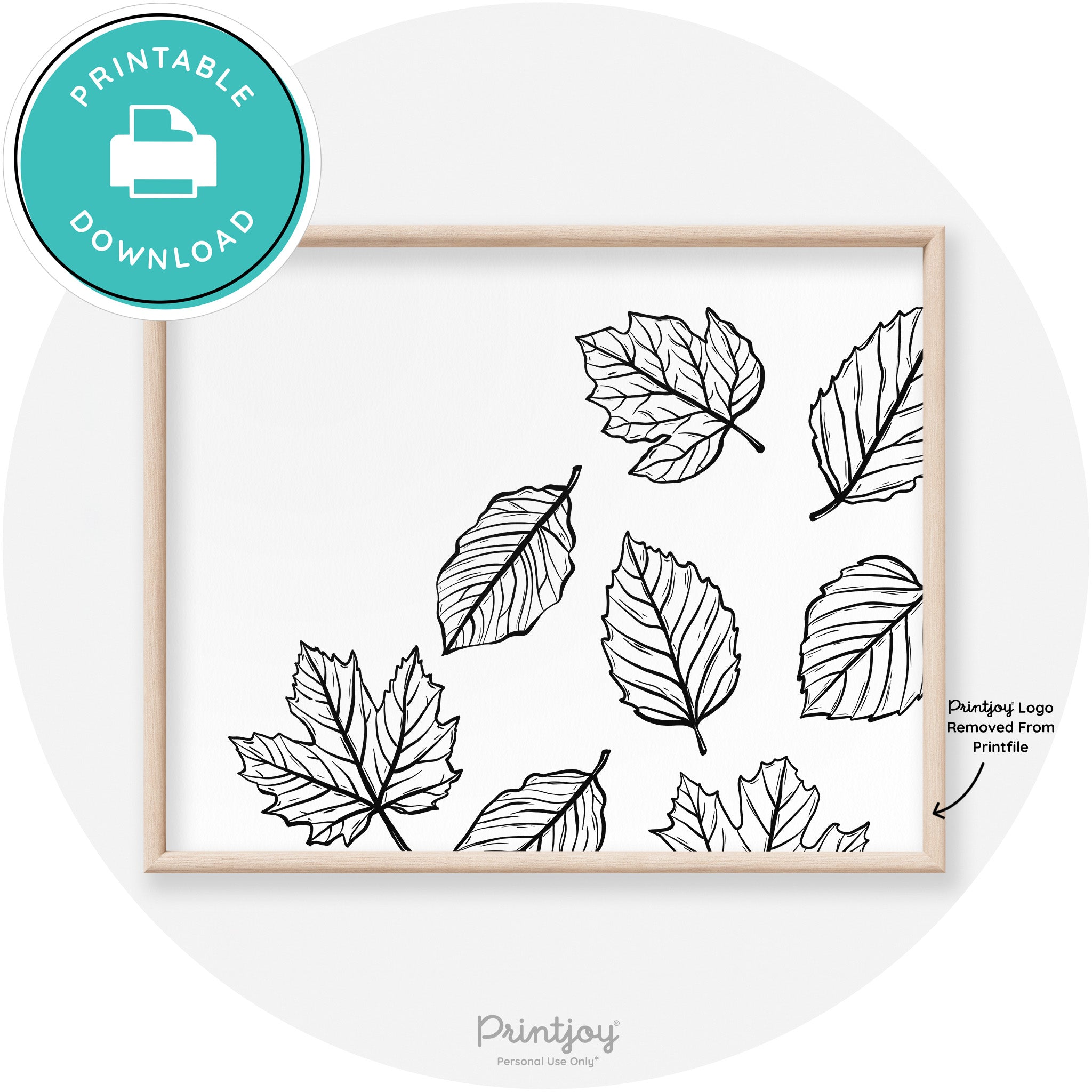 Falling Leaves Drawing Fall Modern Transitional Wall Art Free Printable - Printjoy