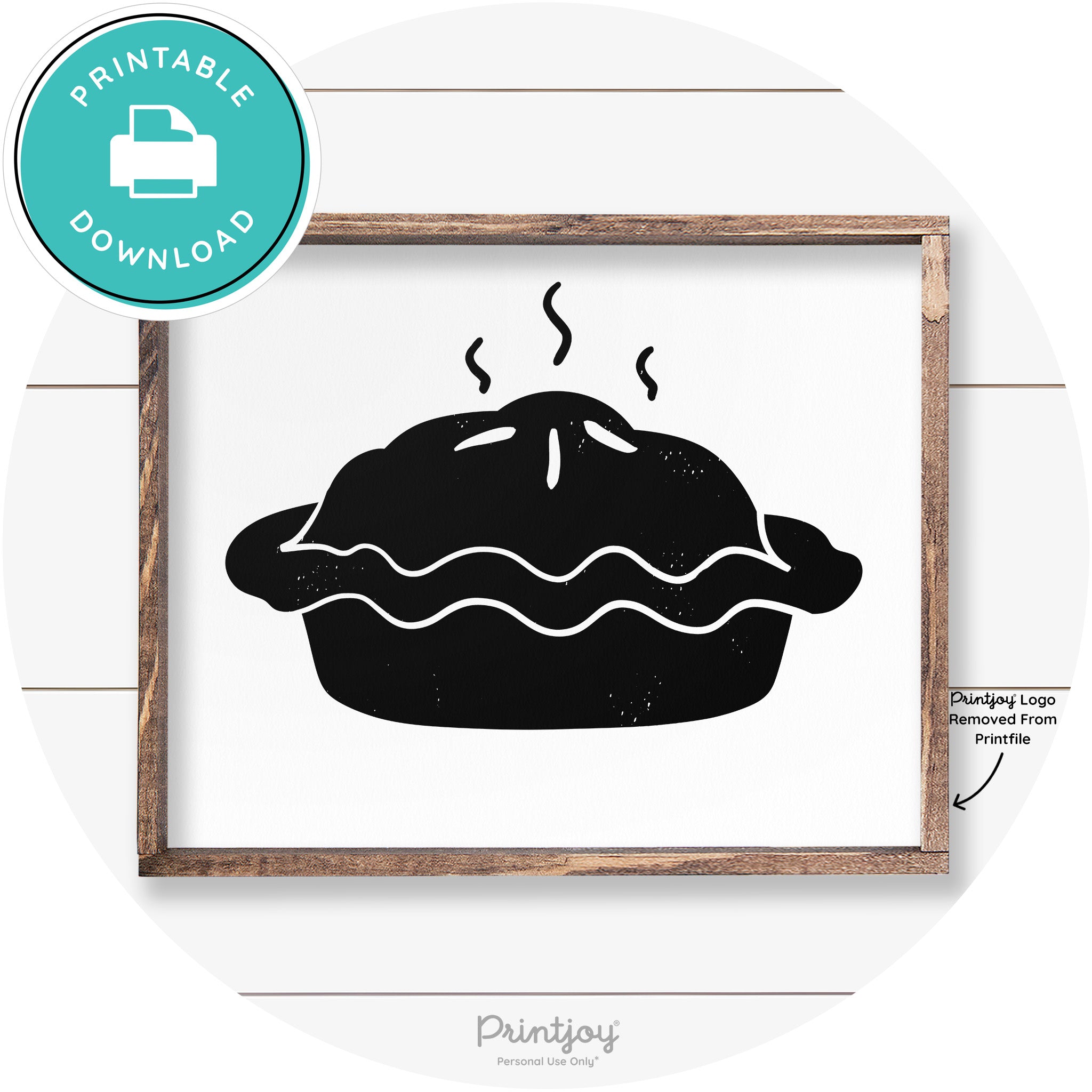 Pie Thanksgiving Desert Cute Farmhouse Wall Art Decor Free Printable - Printjoy