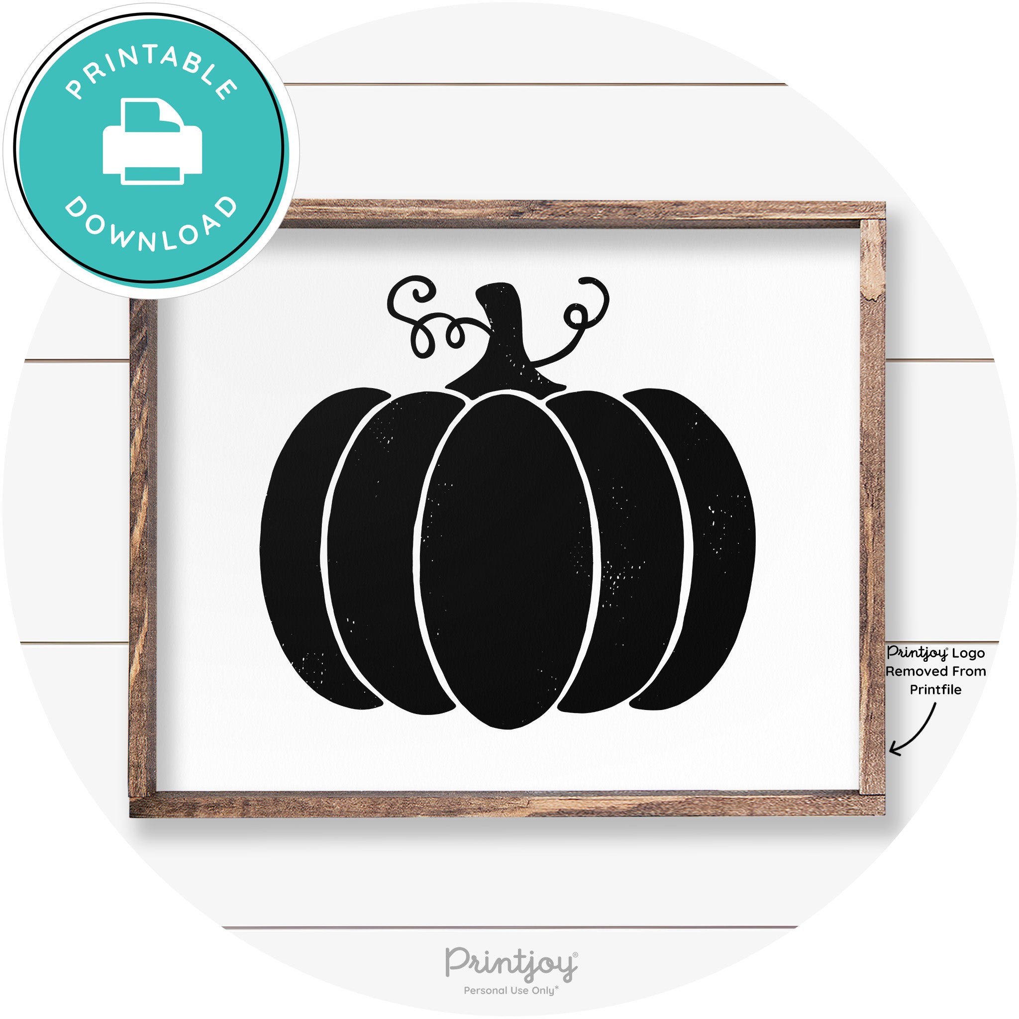 Pumpkin Thanksgiving Cute Farmhouse Wall Art Decor Free Printable - Printjoy