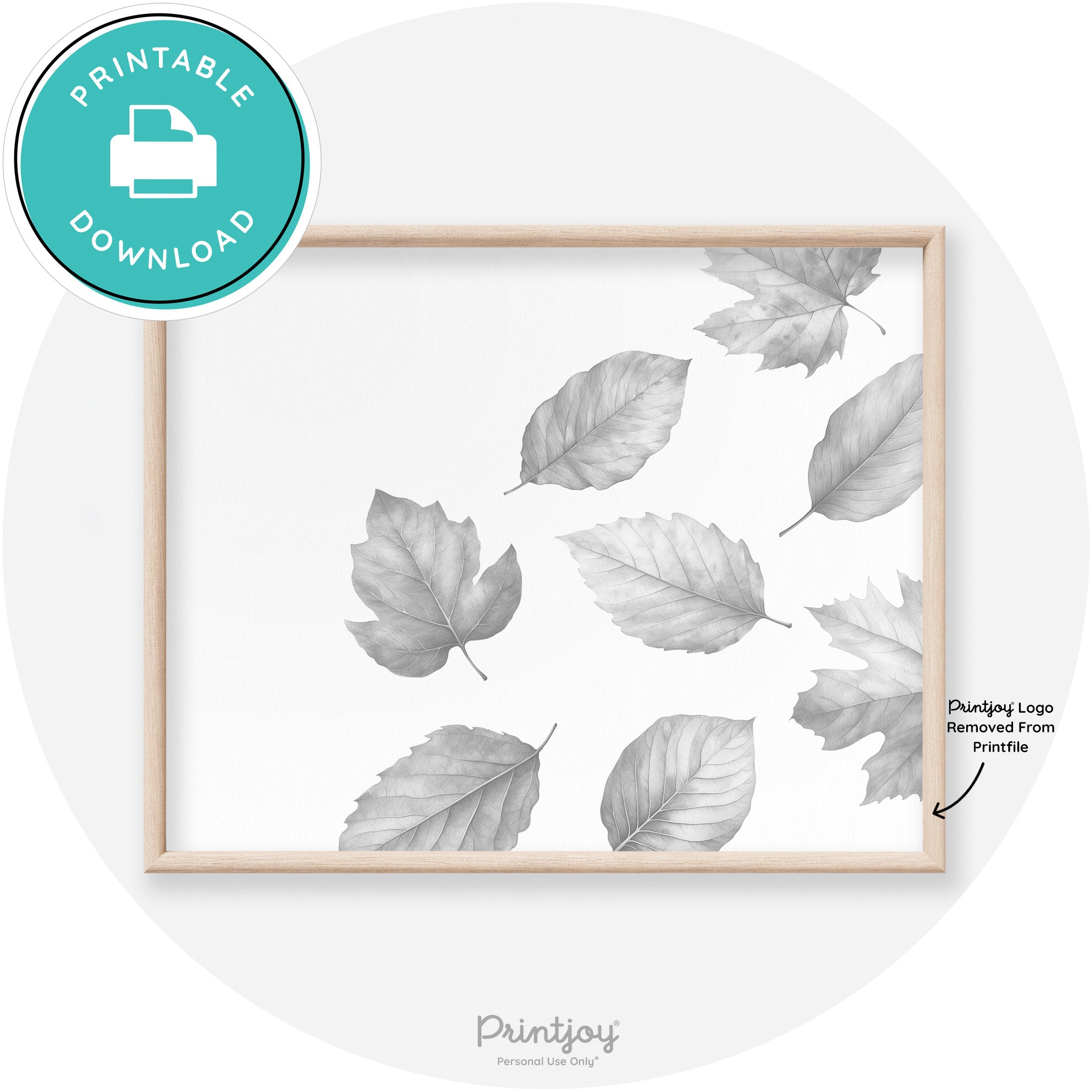 Fall Leaves Neutral Watercolor Transitional Wall Art Free Printable