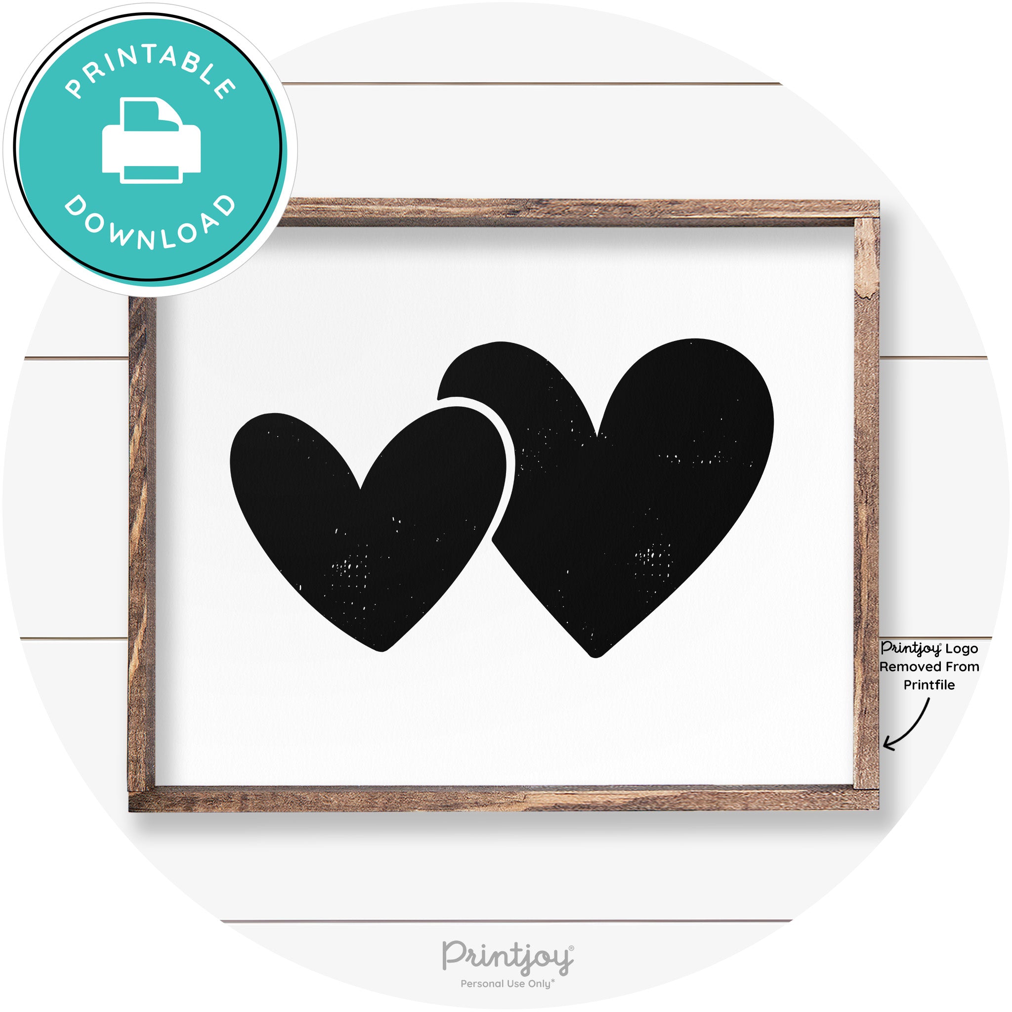 Heart Silhouettes Cute Couples Farmhouse Wall Art Free Printable