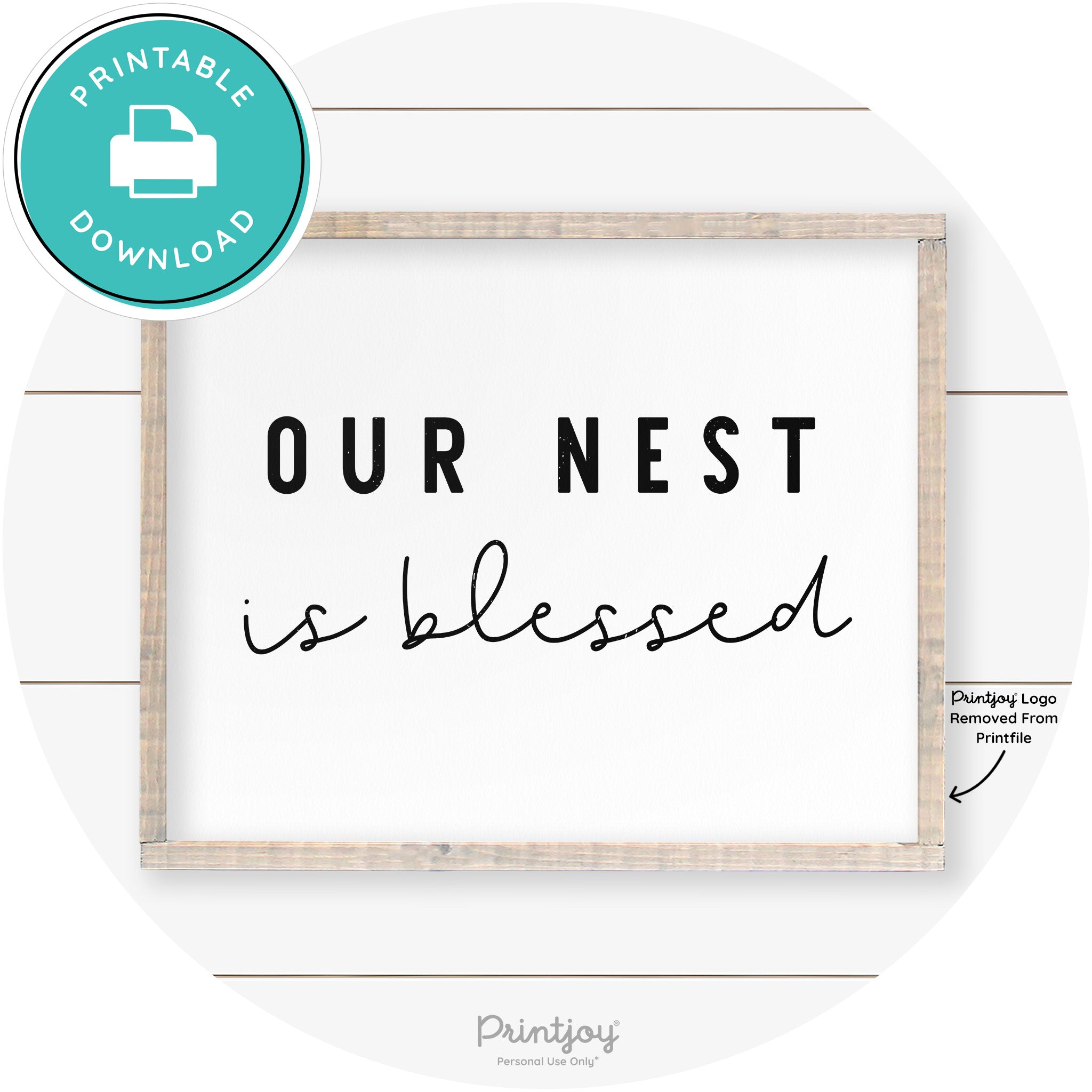 Our Nest Is Blessed Farmhouse Living Room Wall Art Free Printable - Printjoy