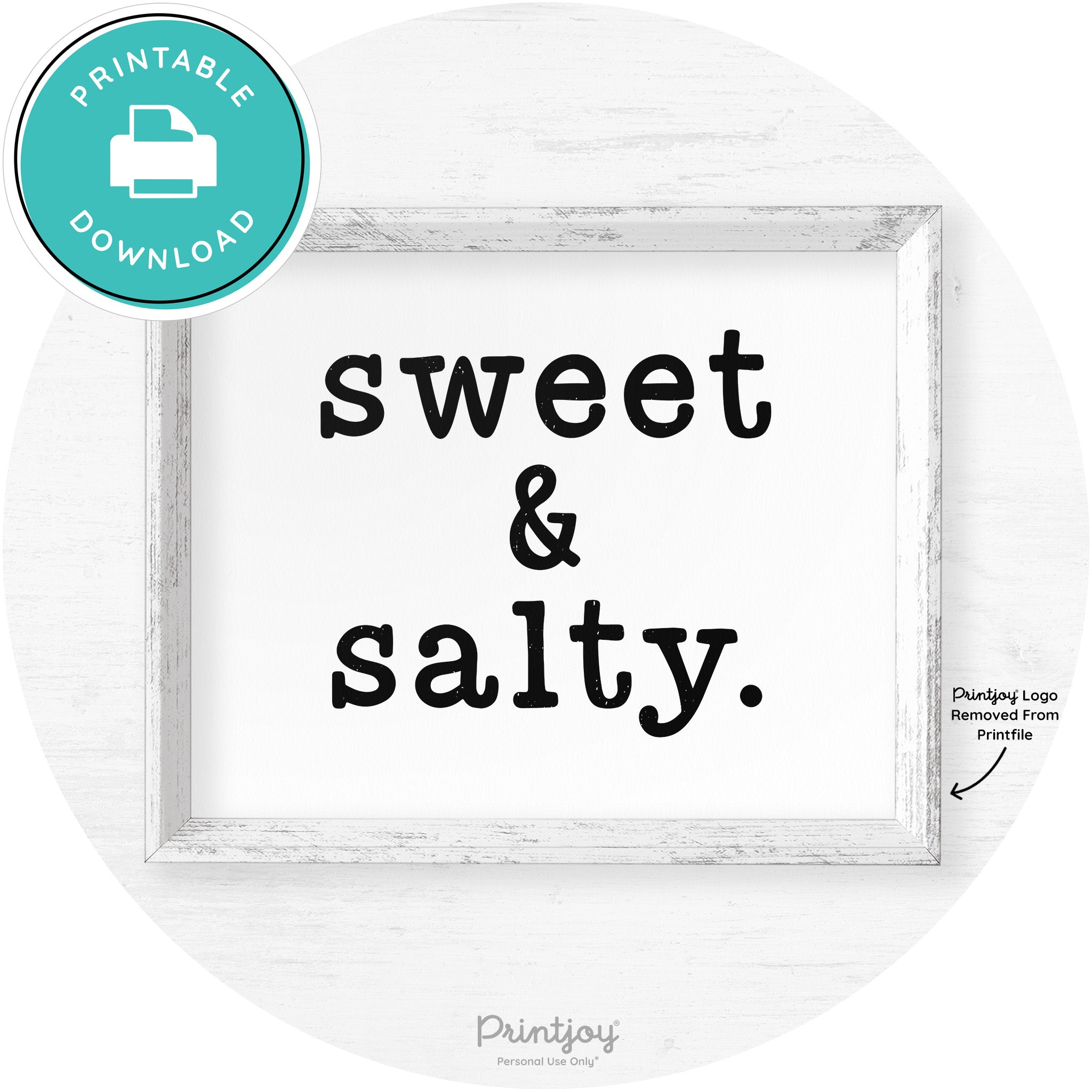 Sweet & Salty Southern Kitchen Farmhouse Wall Art Free Printable