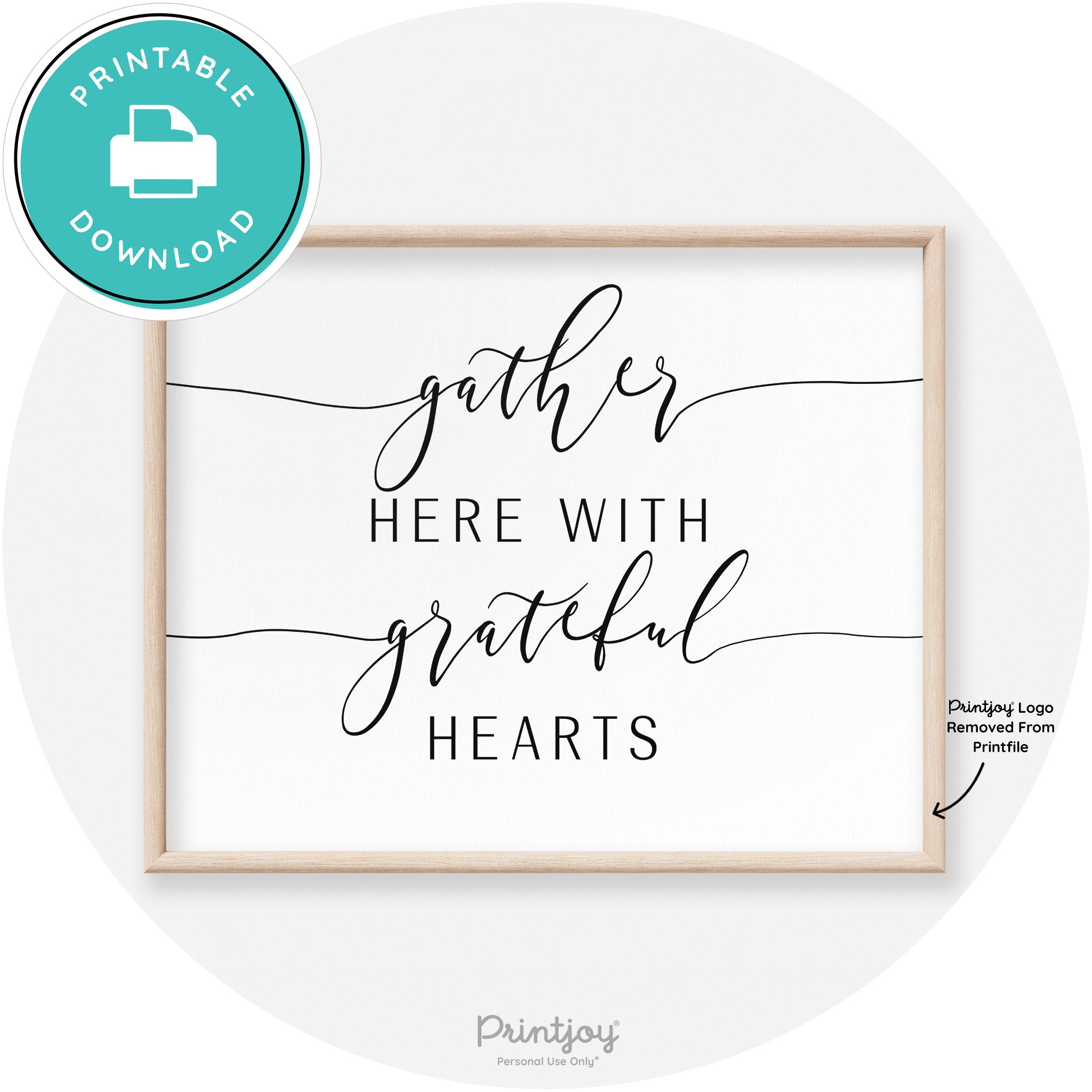 Gather Here Grateful Hearts Thanksgiving Transitional Art Free Printable - Printjoy