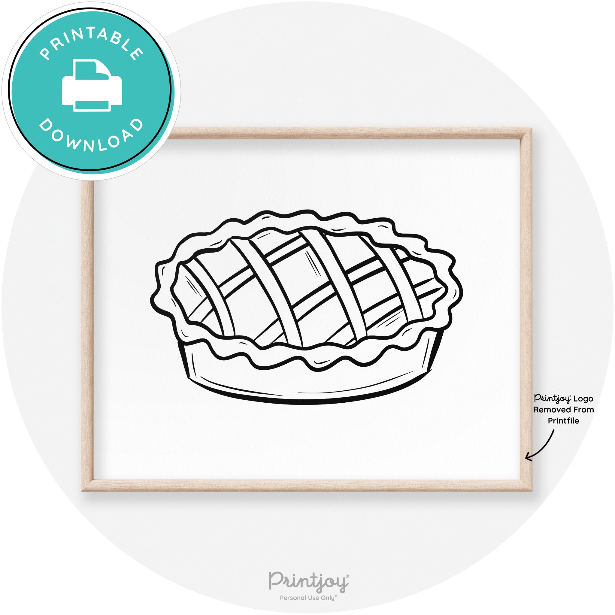 Pie Drawing Thanksgiving Modern Transitional Wall Art Free Printable - Printjoy