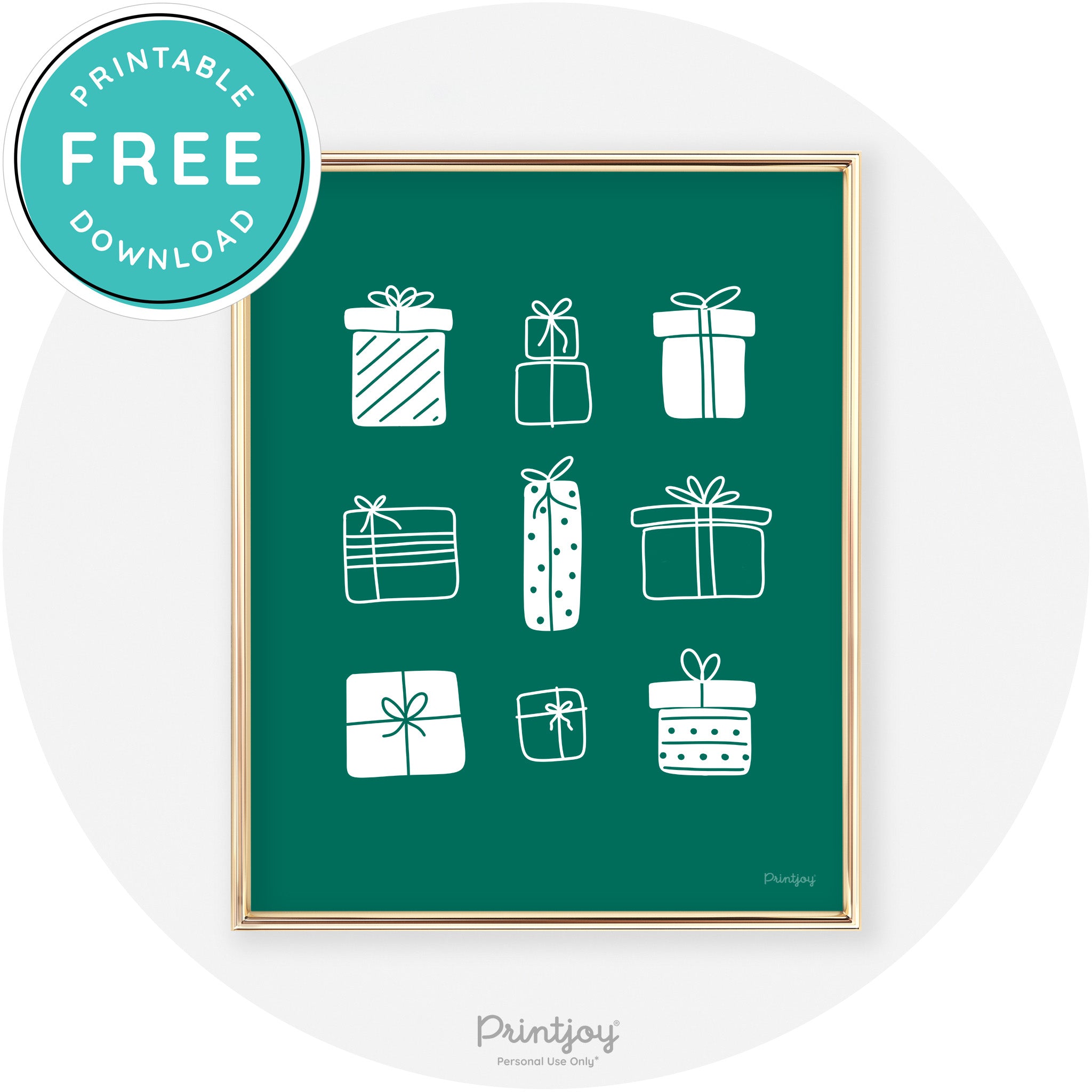 Presents Christmas Gifts Cute Modern Chic Wall Art Free Printable - Printjoy