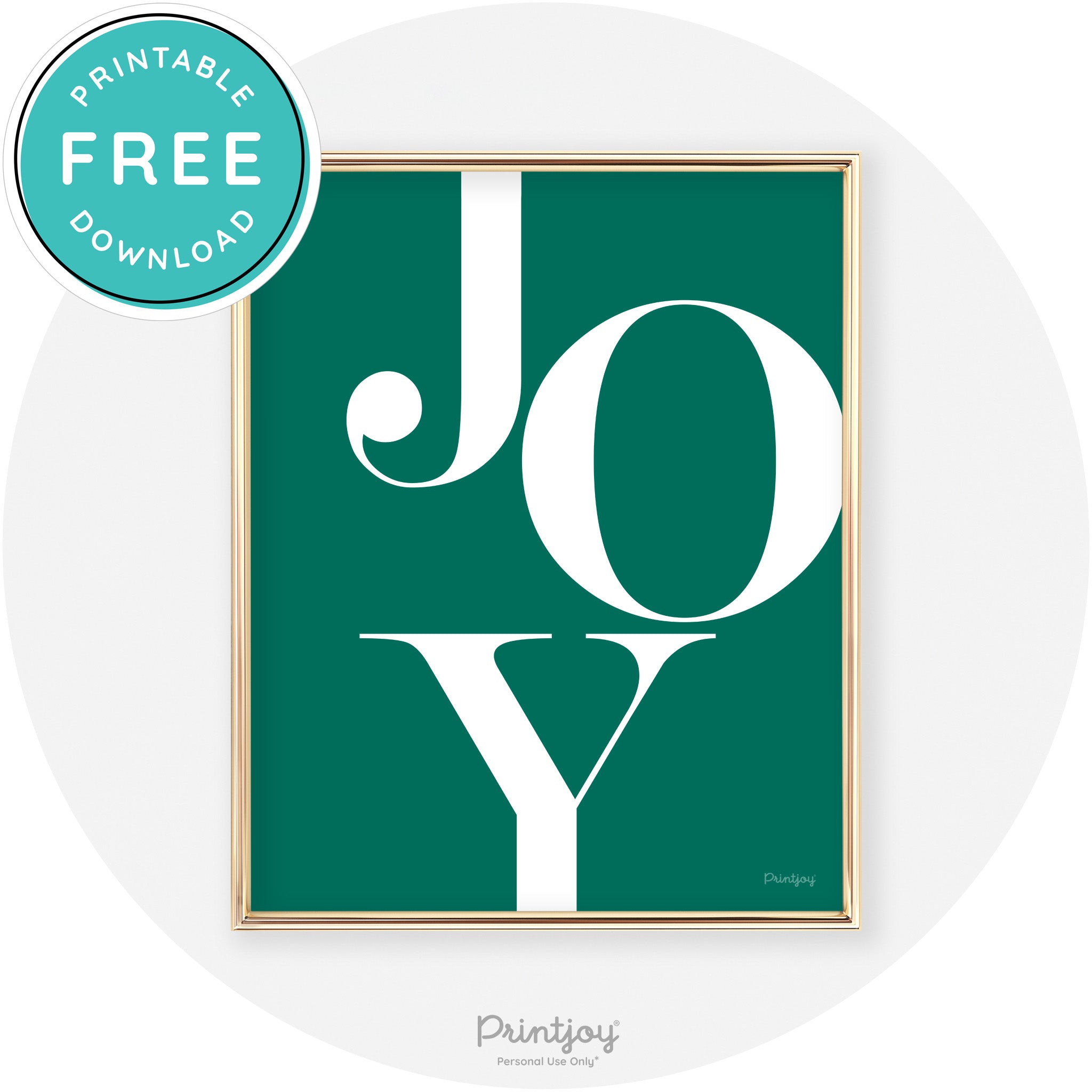Joy Typography Cute Simple Modern Wall Art Decor Free Printable - Printjoy
