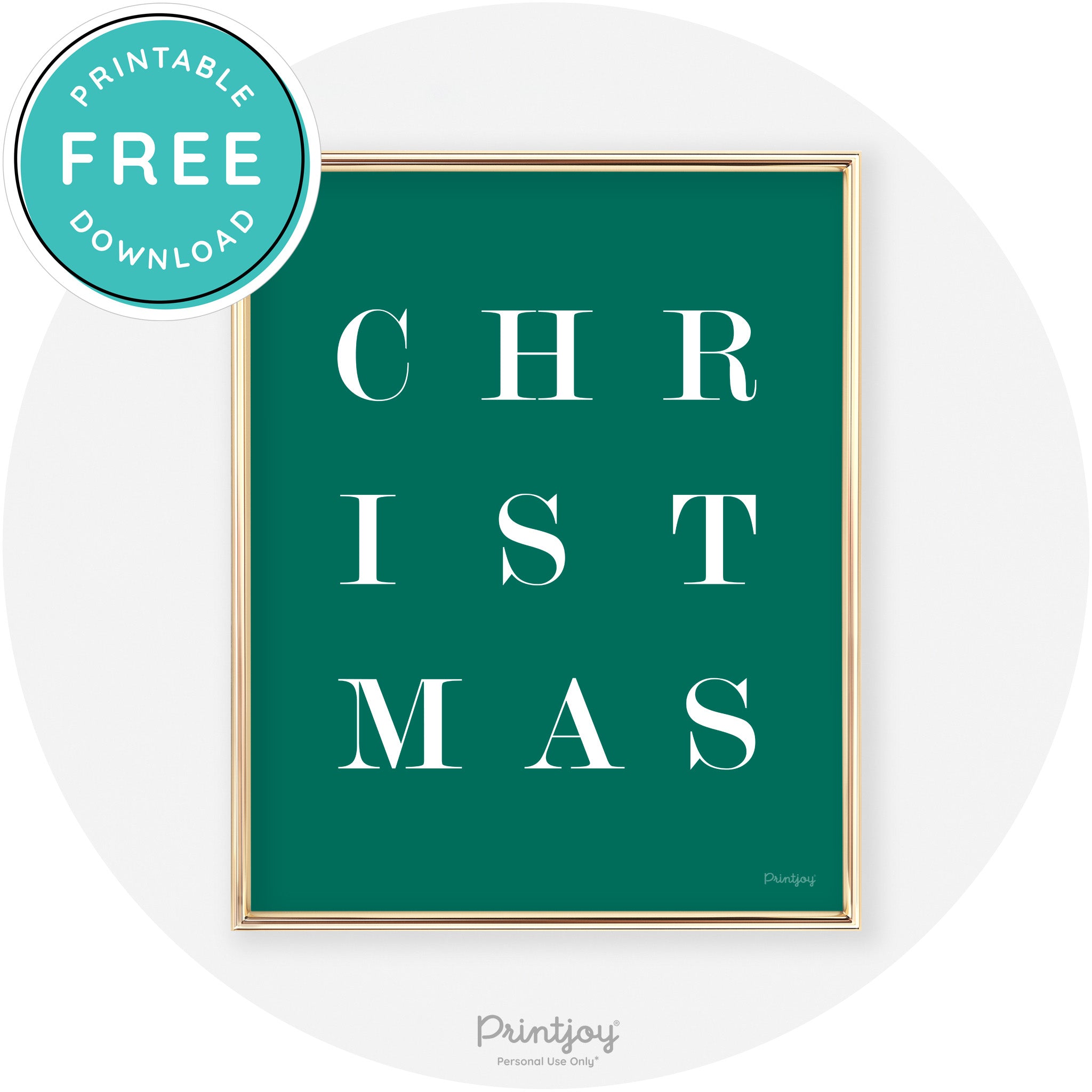 Christmas Typography Cute Modern Chic Decor Wall Art Free Printable - Printjoy