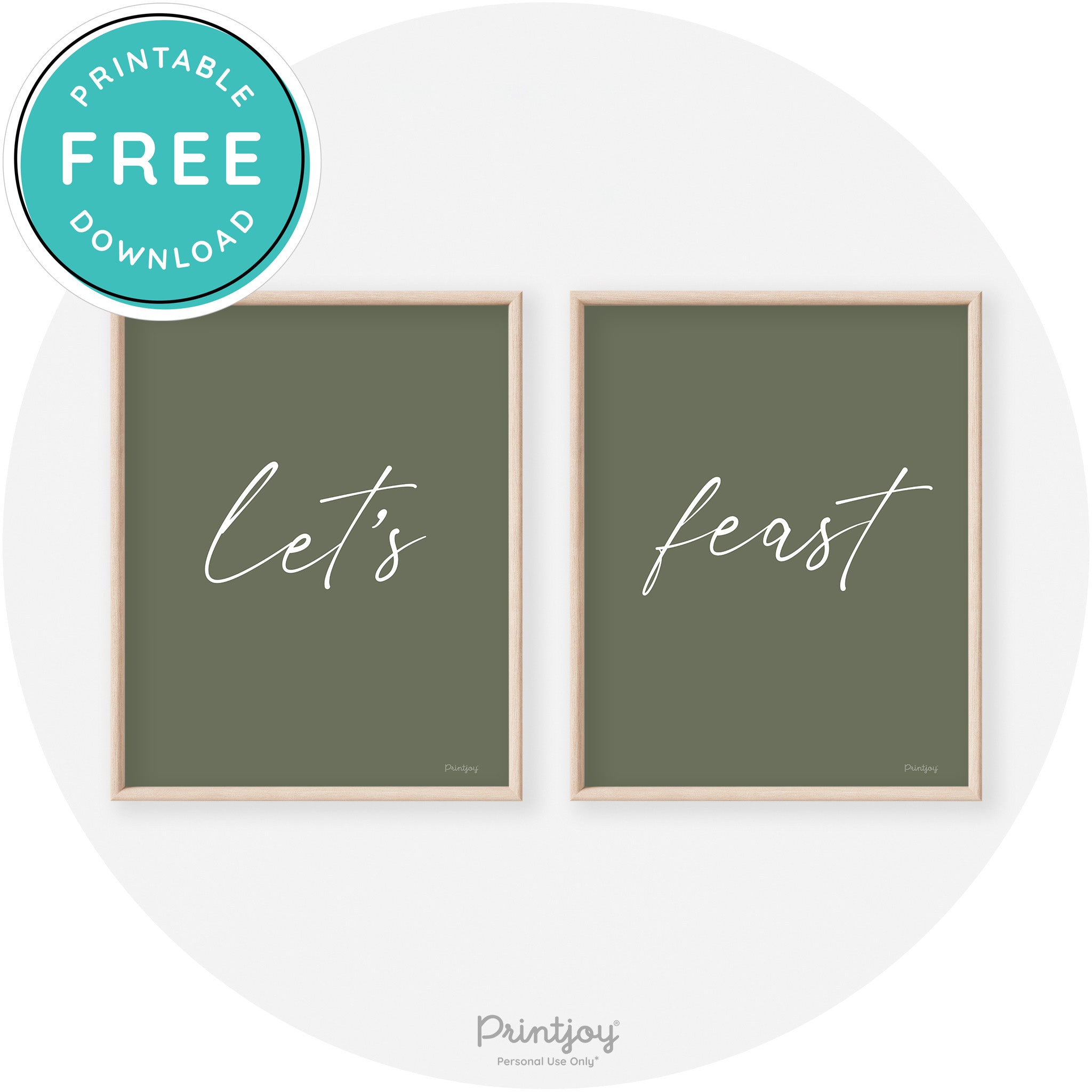 Let's Feast Set Of 2 Thanksgiving Transitional Wall Art Free Printable - Printjoy