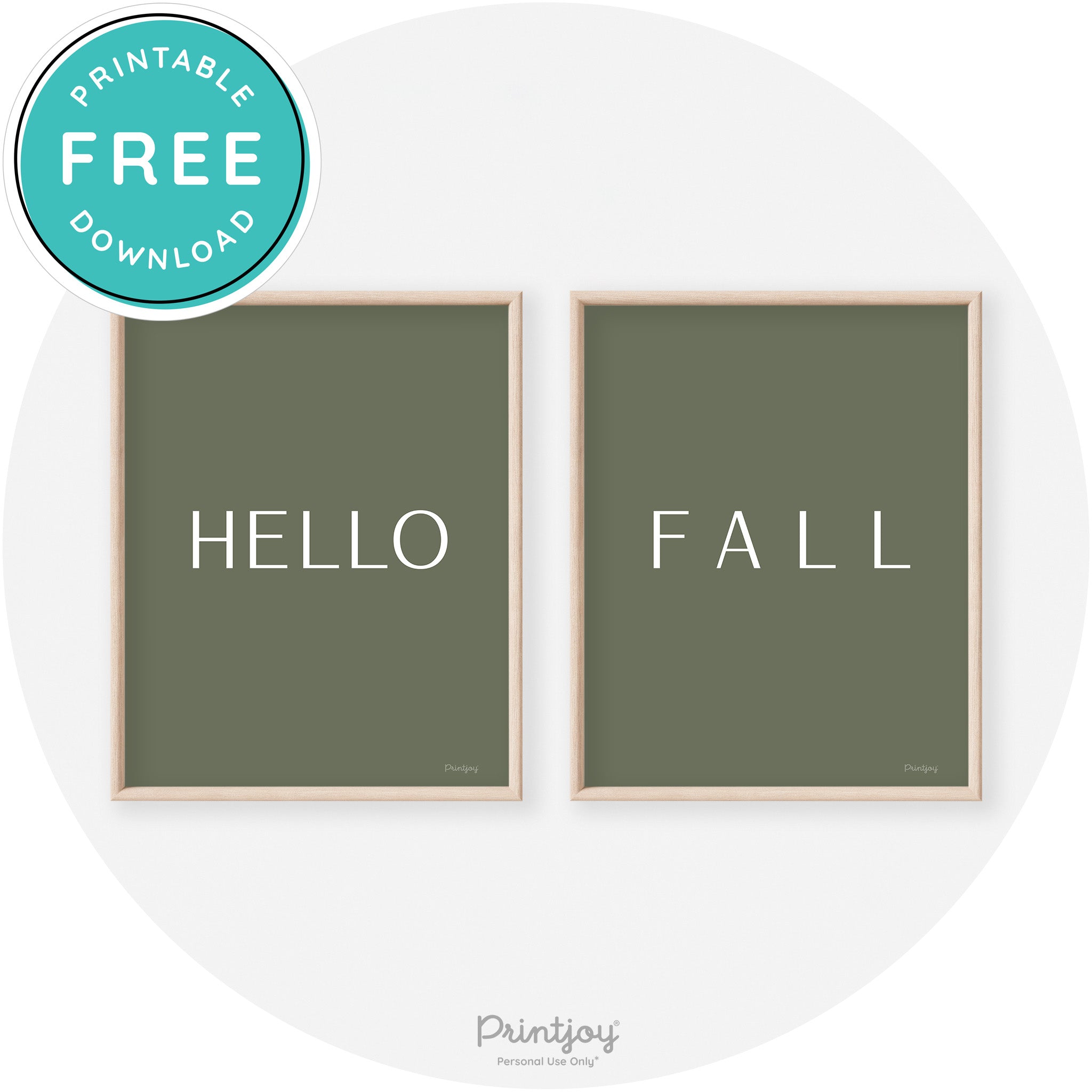 Hello Fall Set Of 2 Modern Transitional Wall Art Decor Free Printable - Printjoy