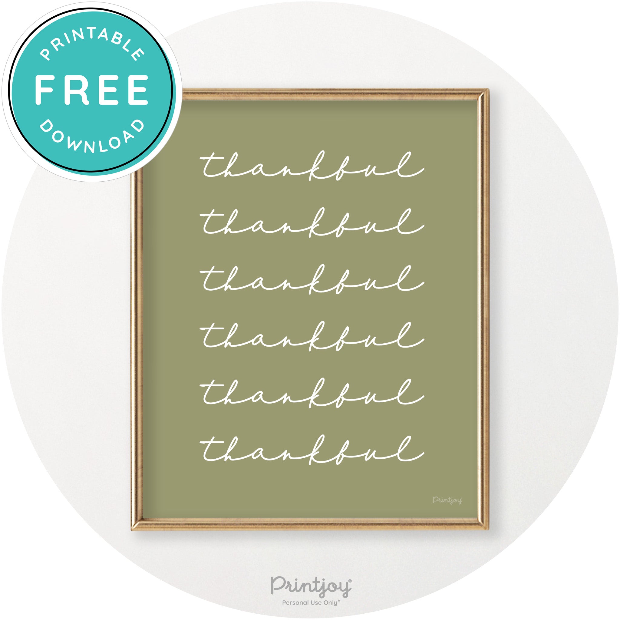 Thankful Pattern Cute Thanksgiving Modern Chic Wall Art Printable - Printjoy