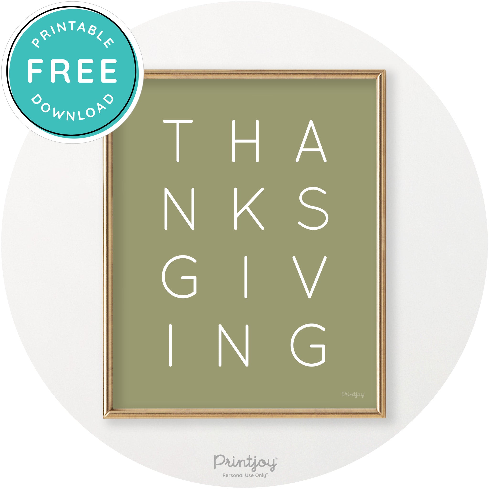 Thanksgiving Cute Typography Modern Chic Wall Art Printable - Printjoy